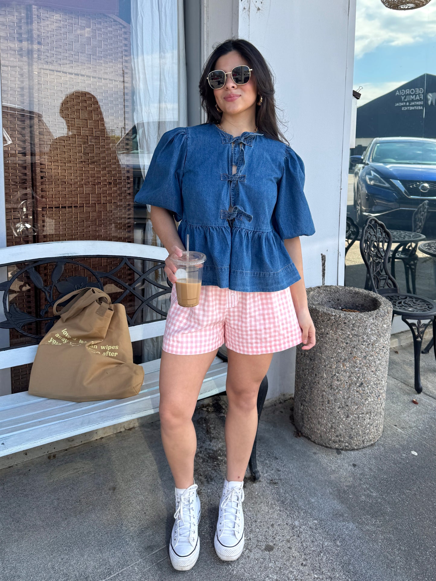 Baby Pink Checkered Boxer Shorts