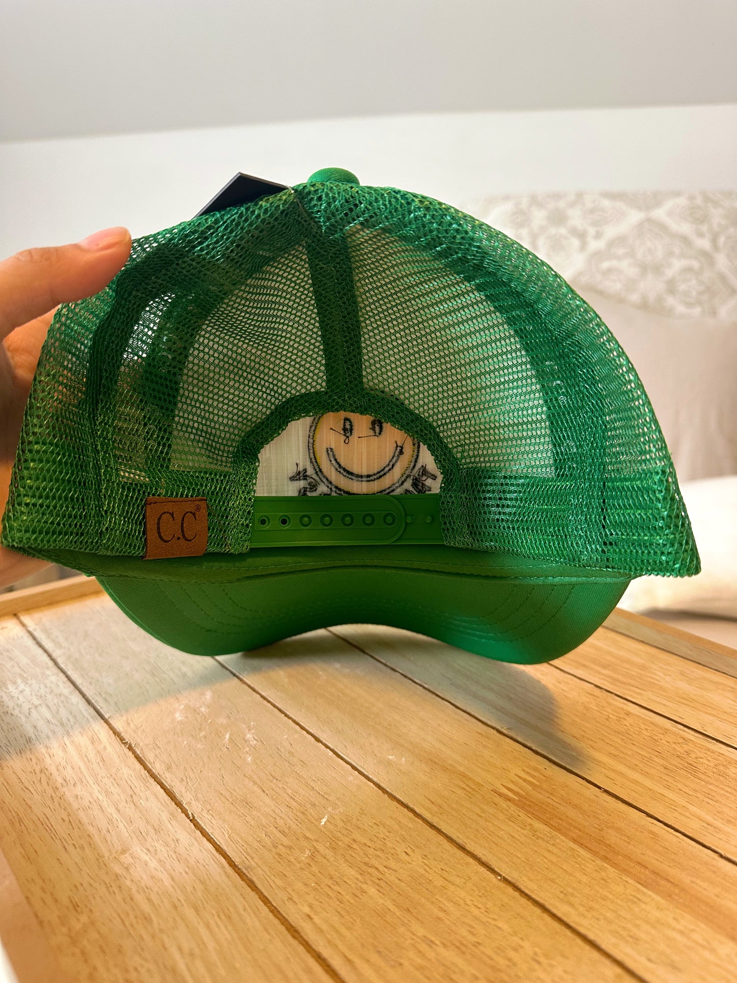 Green Smiley Trucker Hat