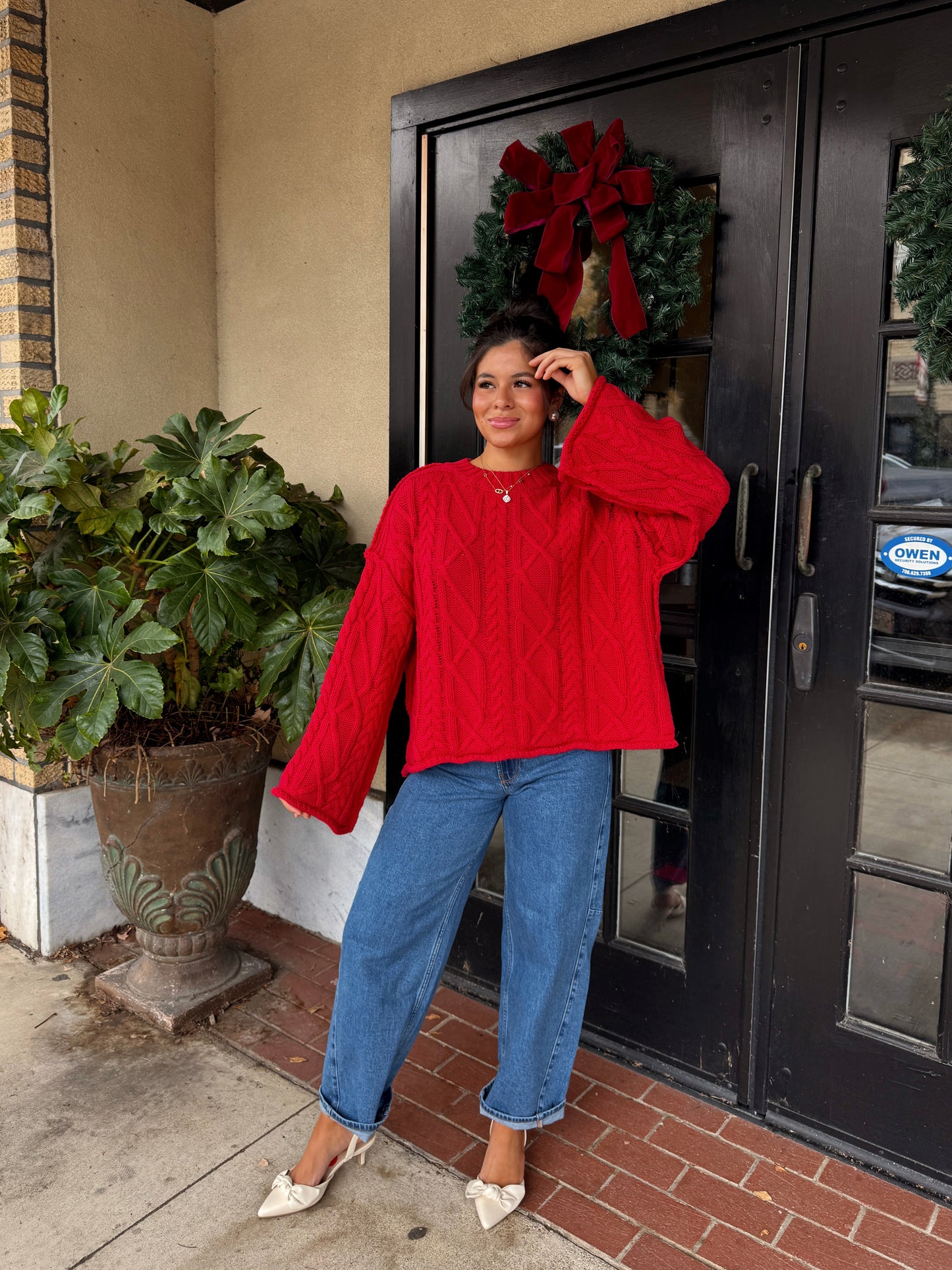 The Red Rouge Cable Knit Sweater
