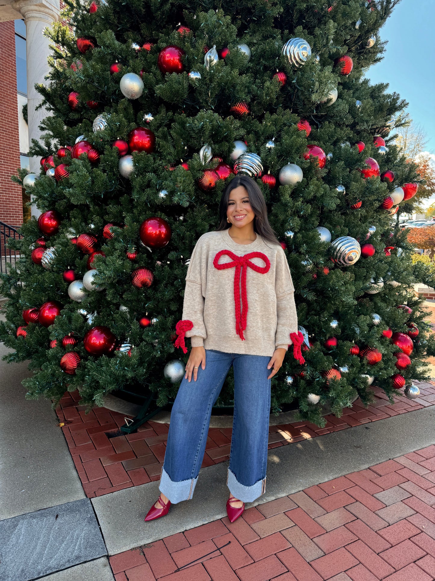 Red Bow Sweater