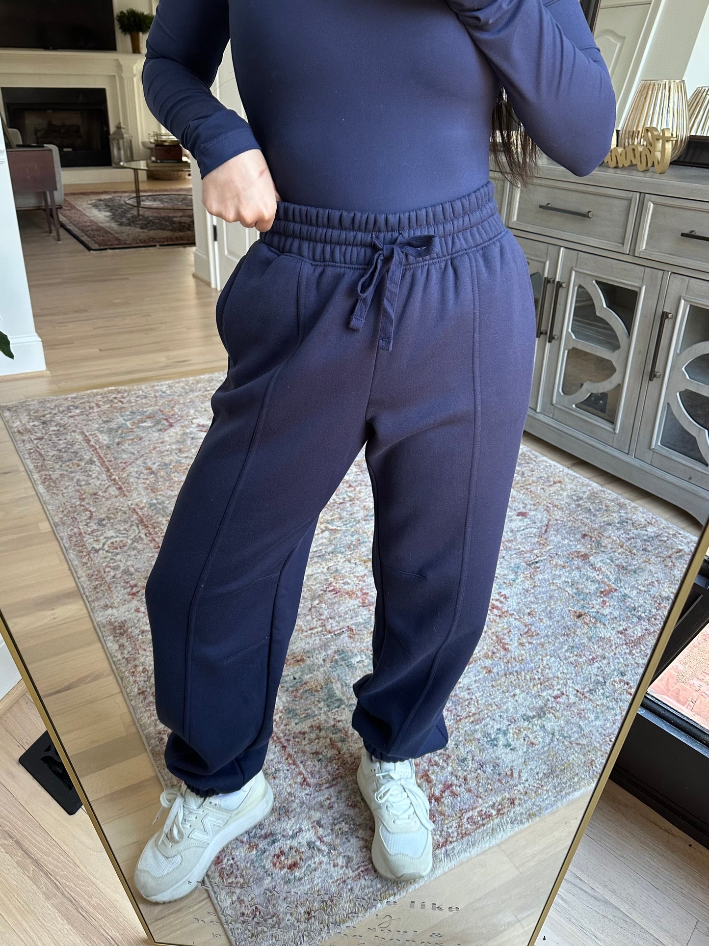 Navy Bodysuit & Jogger Pants Set