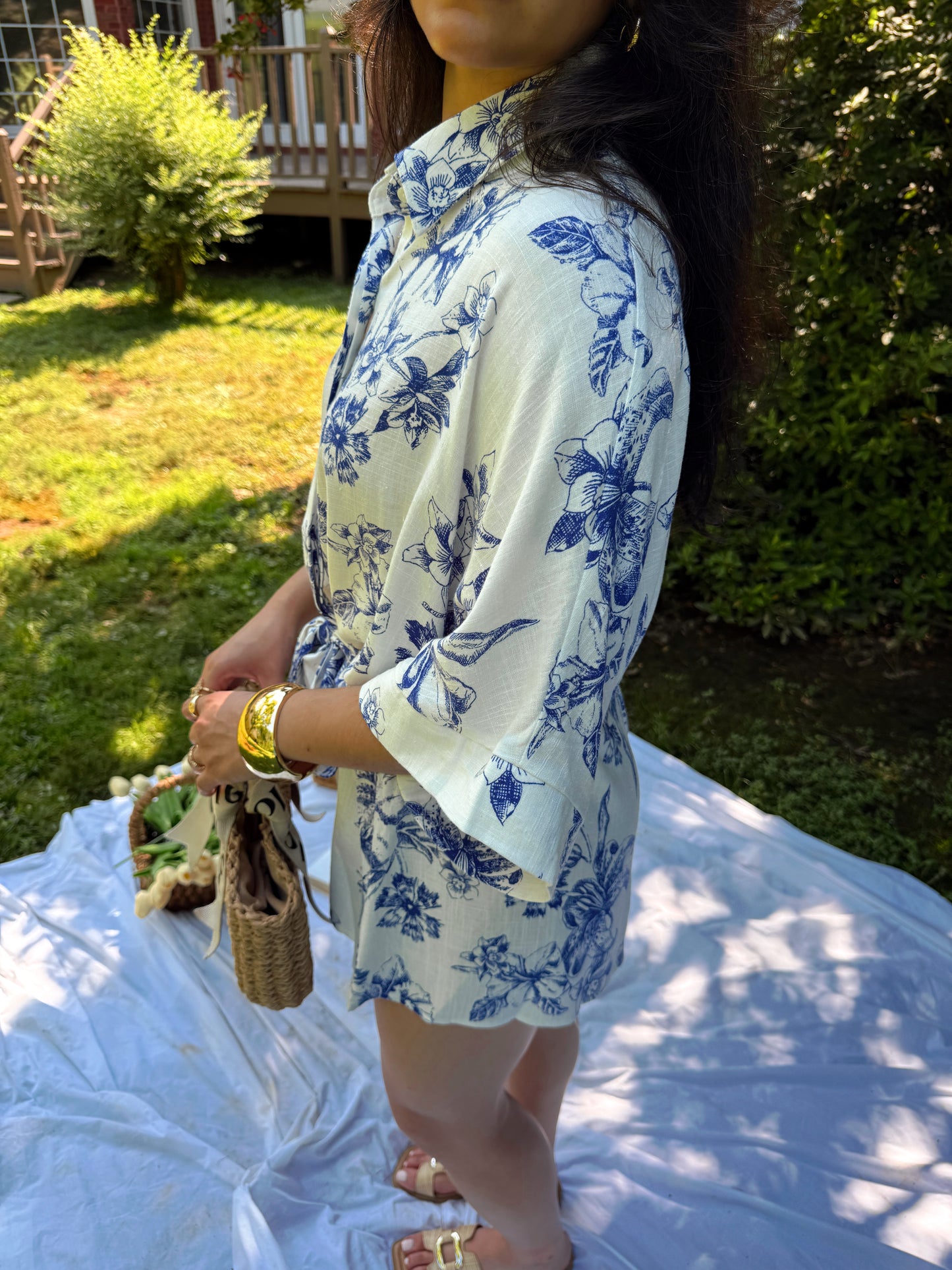 Blue Garden Romper
