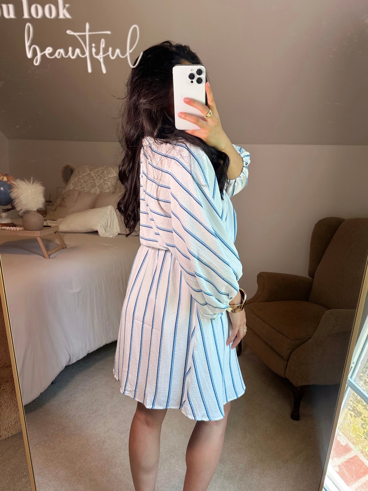 Coastal Stripe V-Neck Dress