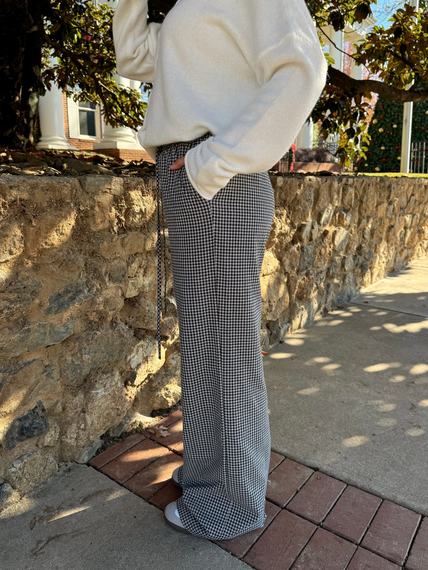 Navy Gingham Boxer Pants