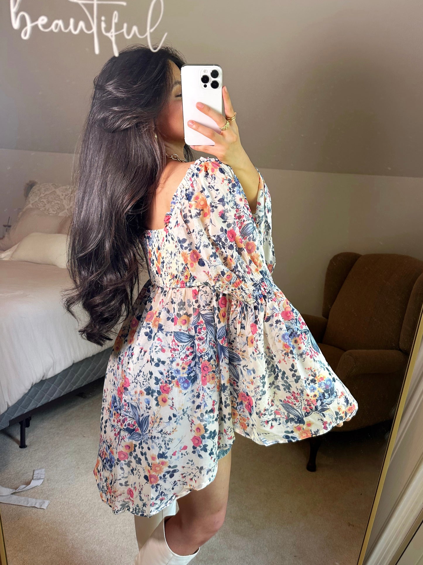 Spring Floral Flowy Open Front Top