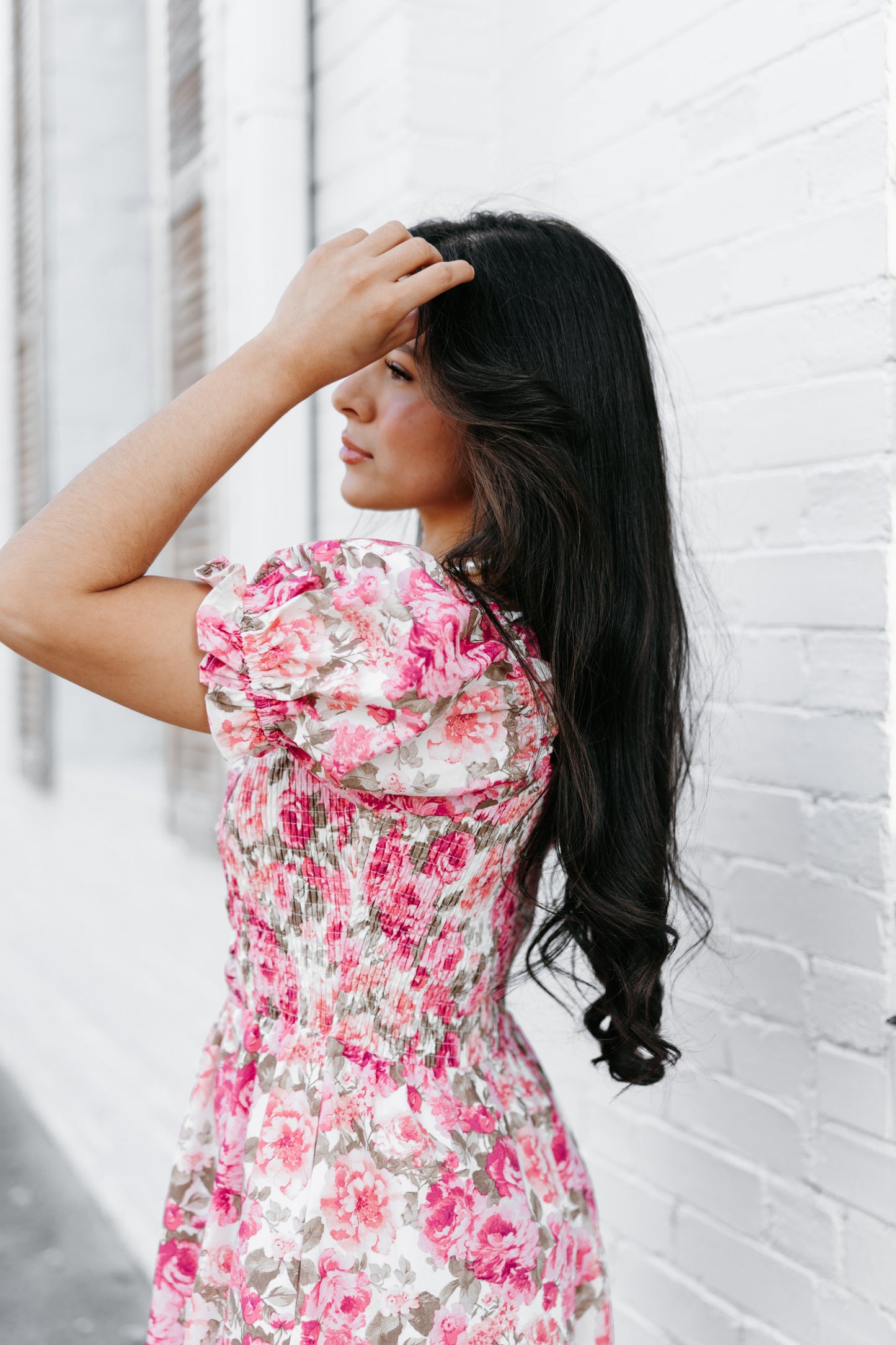 Pink Florals Sweetheart Maxi Dress