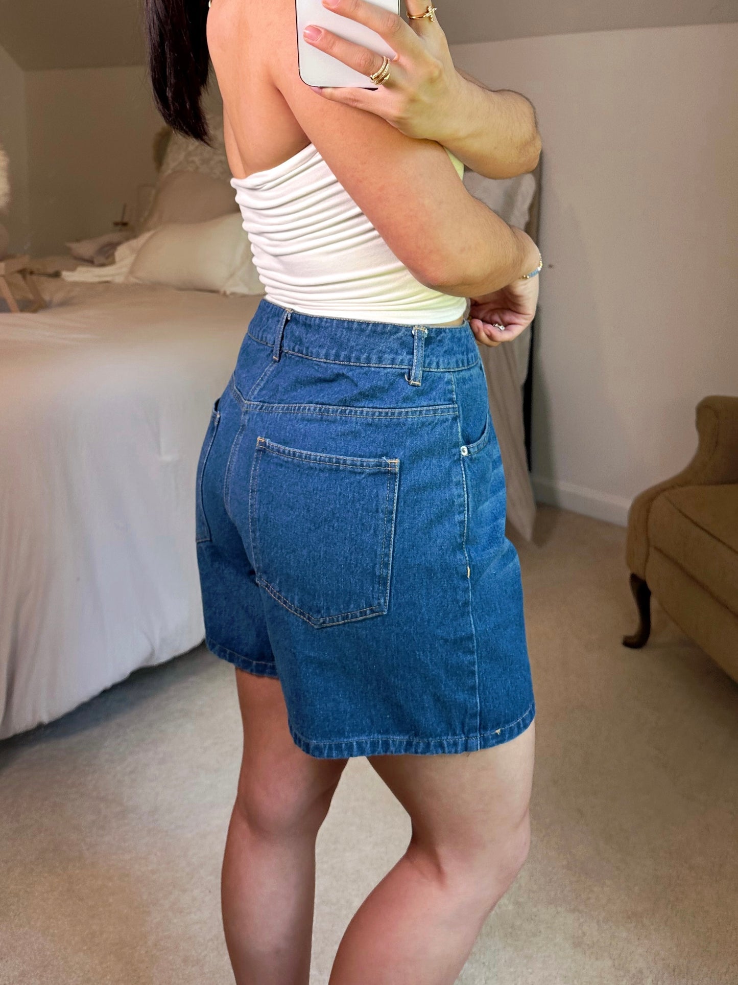 Dark Denim Mom Shorts