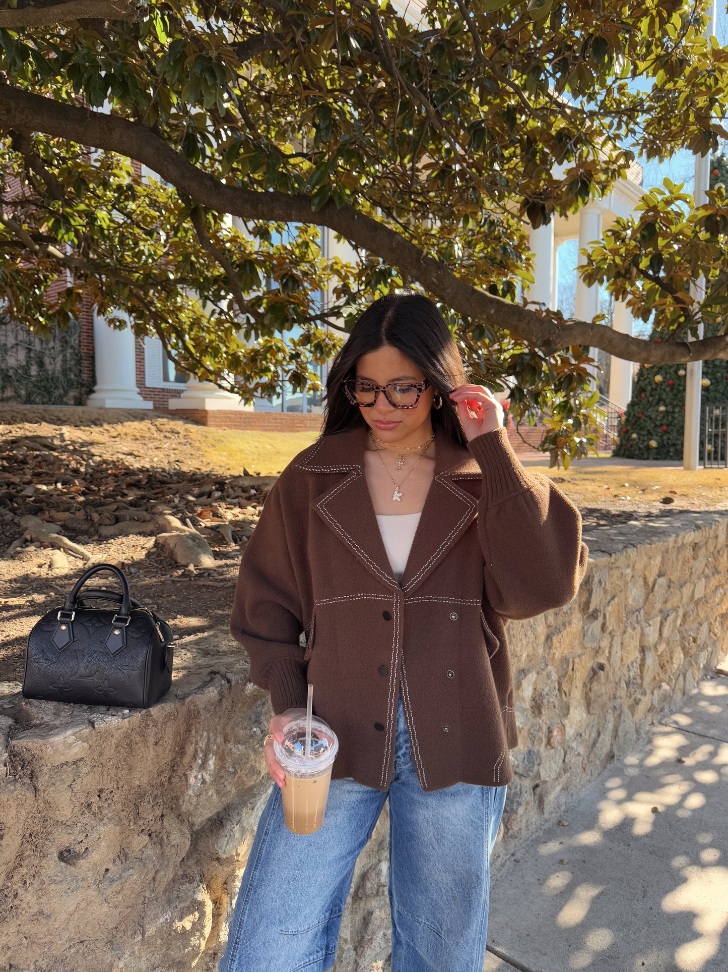 Brown Collared Heavy Sweater