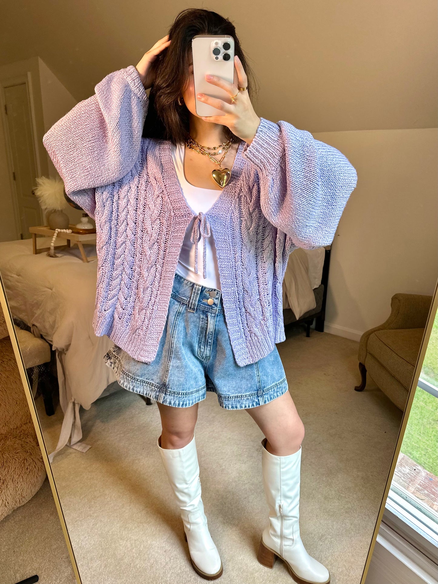 Soft Lavender Spring Cardigan