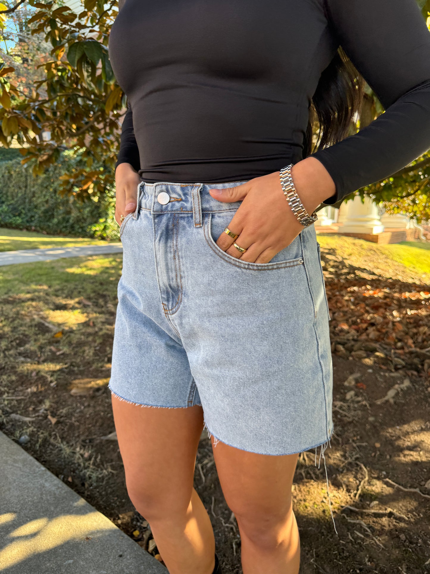 Denim Mom Short