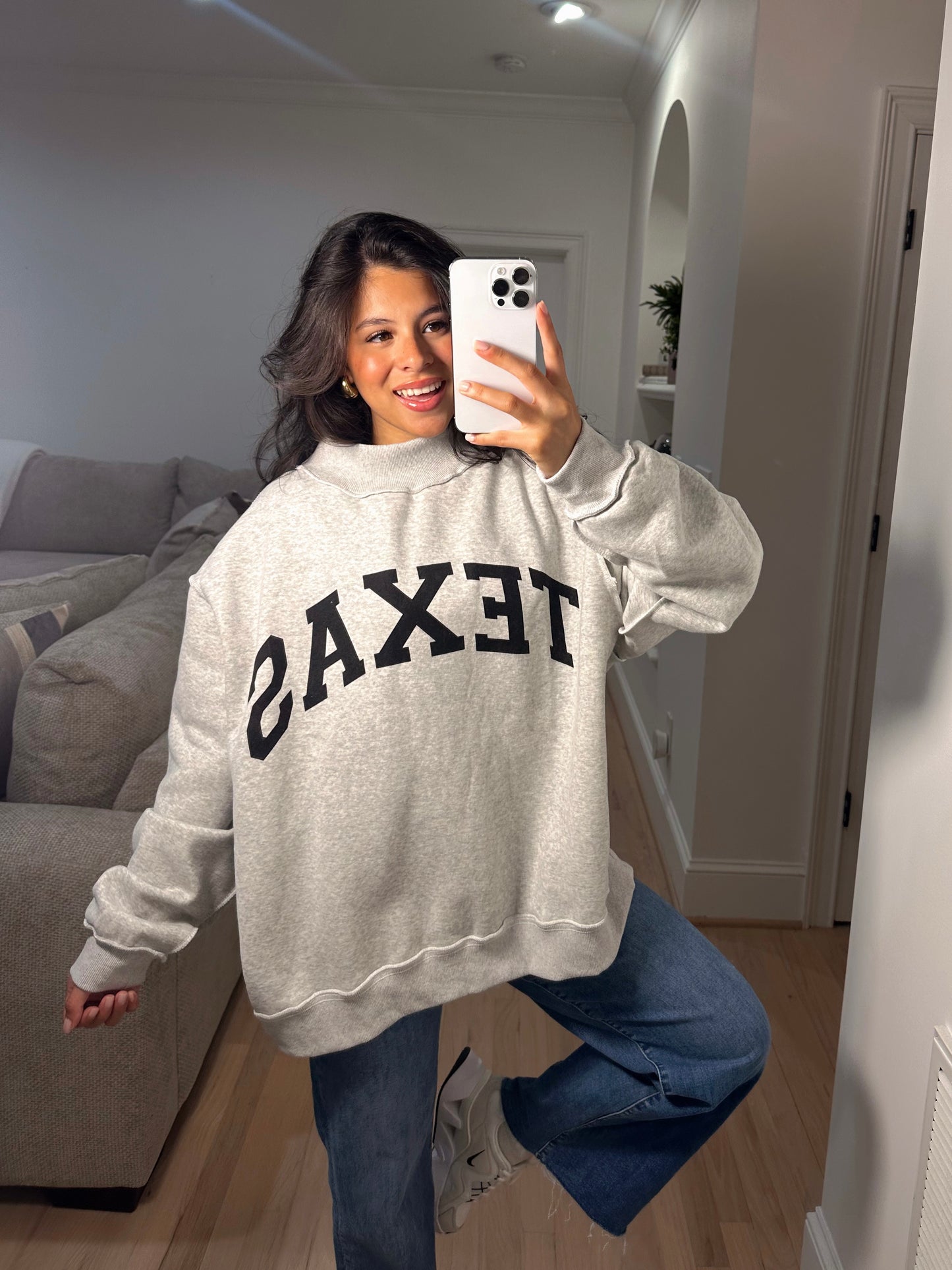 TX Reversible Oversized Mockneck Sweatshirt