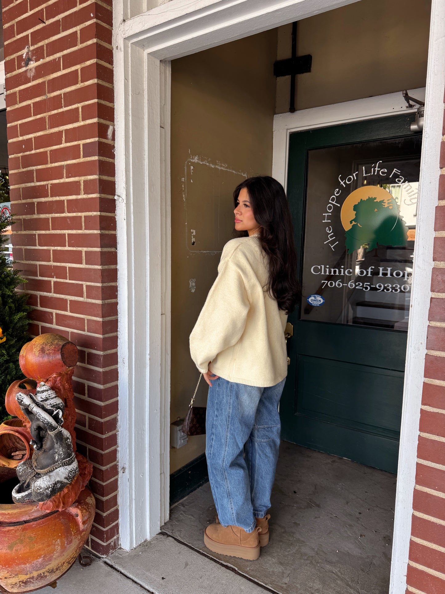 Butter Yellow Oversized Button Up Cardigan