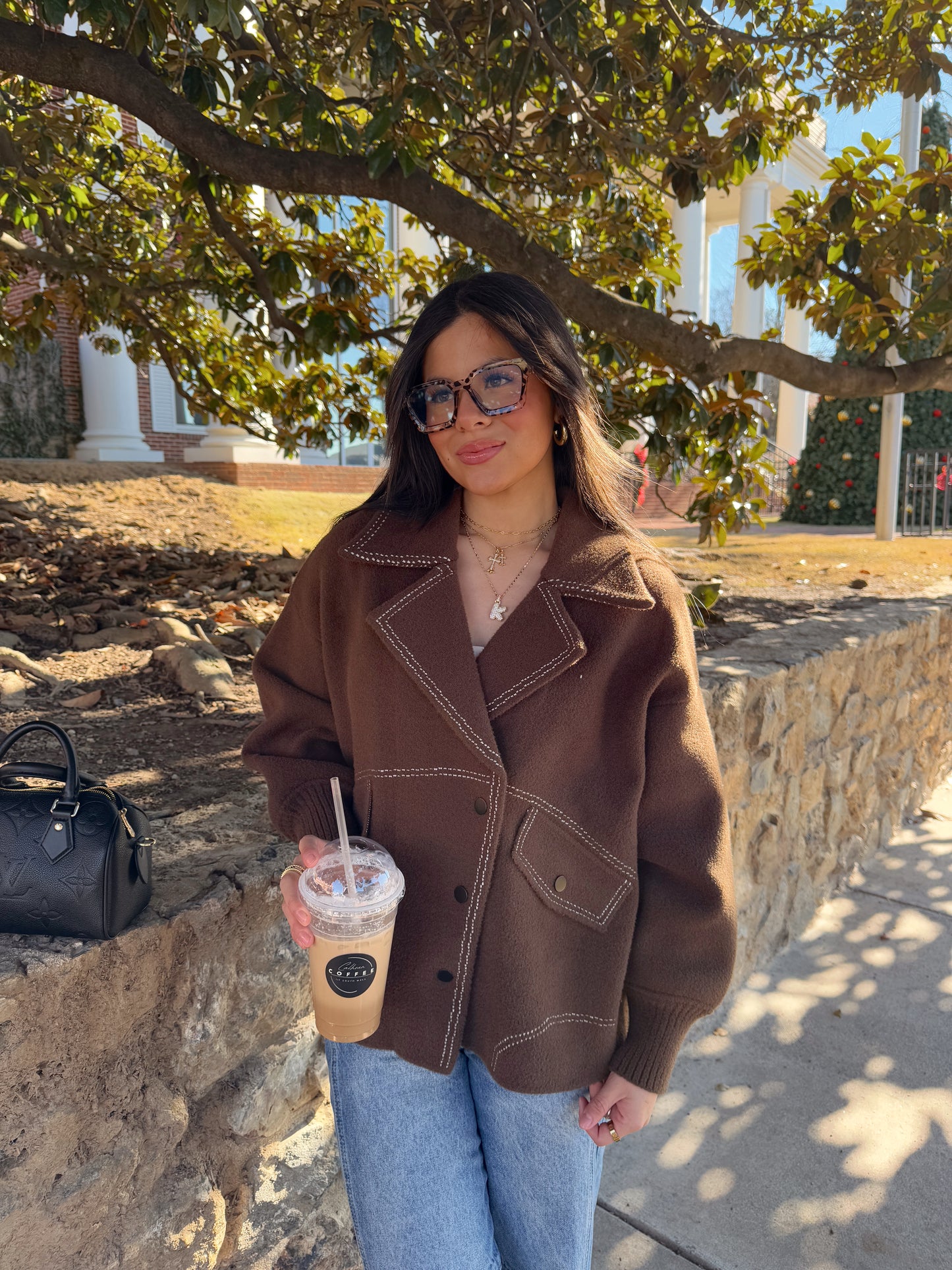 Brown Collared Heavy Sweater