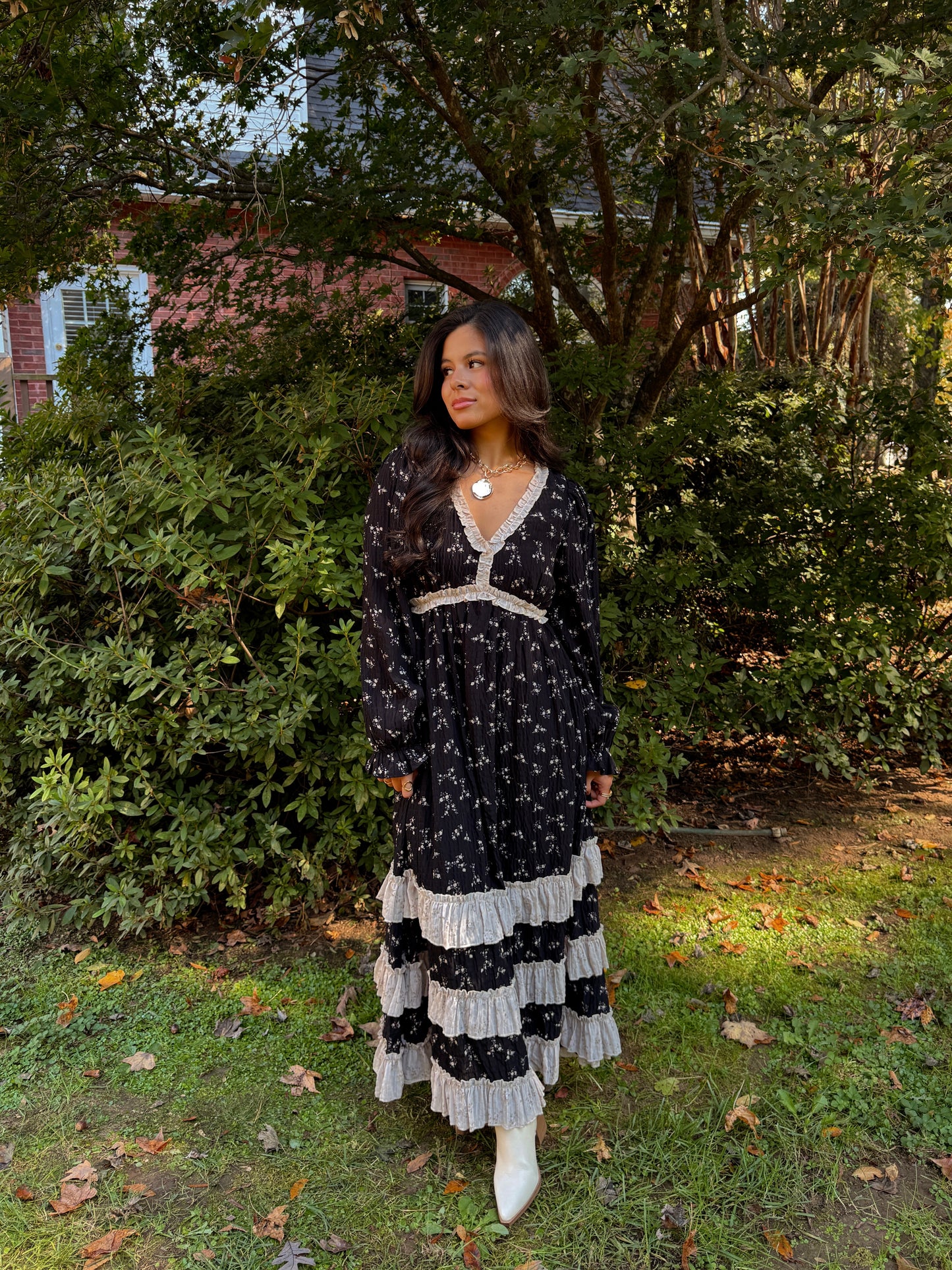 Midnight Garden Midi Dress