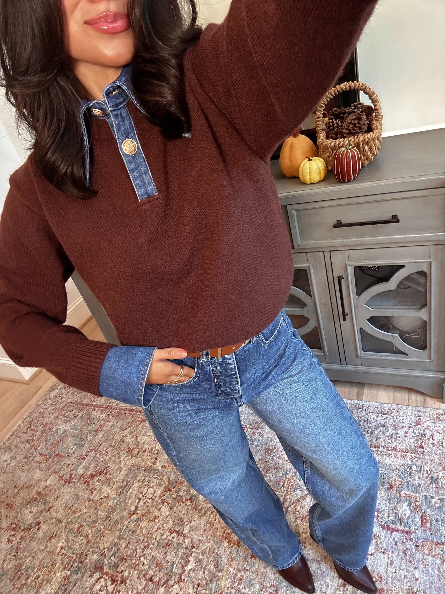 Espresso Couture Polo Denim Knit