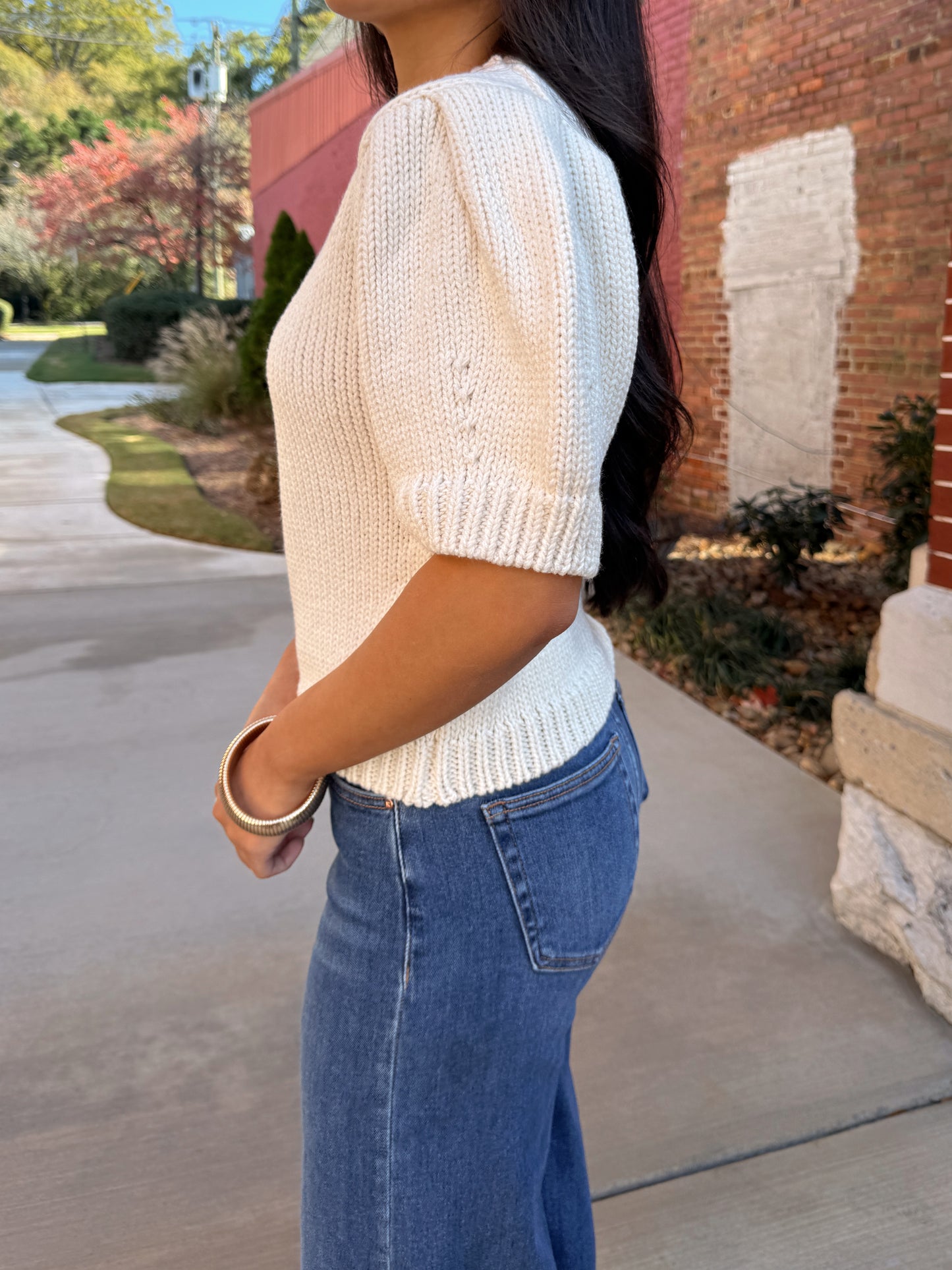 Beige Knit Sweater Top
