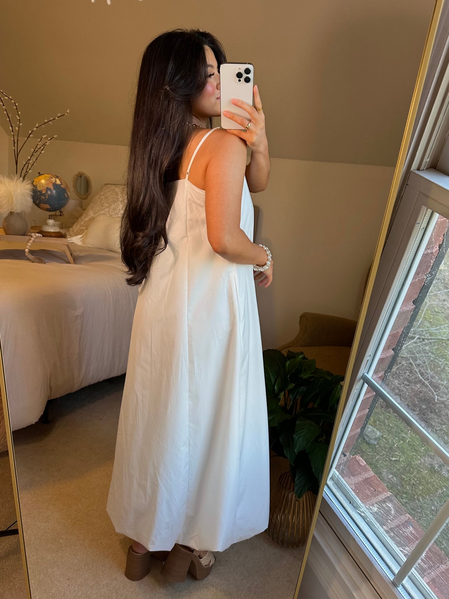 White Bubble Maxi Dress