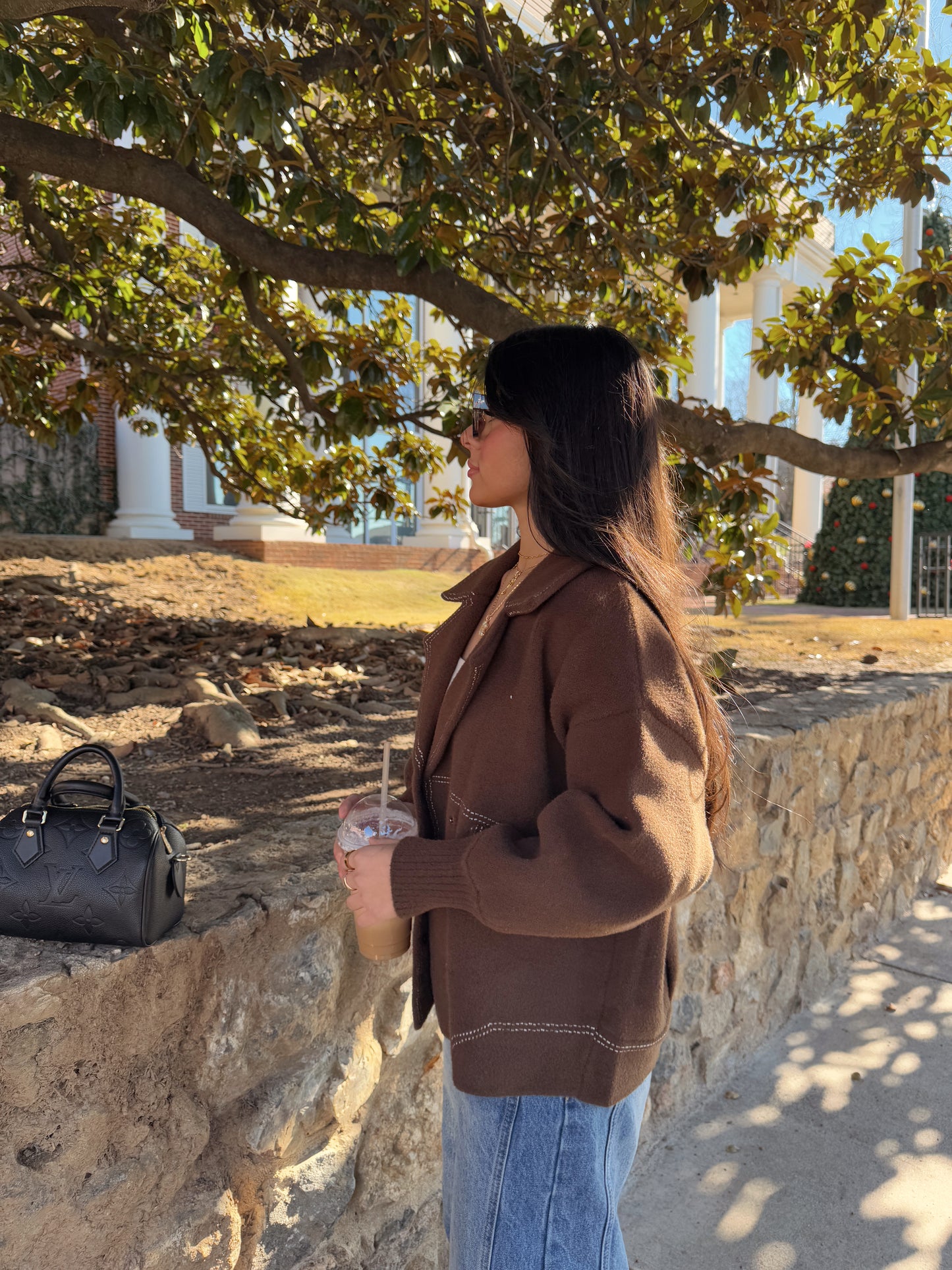Brown Collared Heavy Sweater