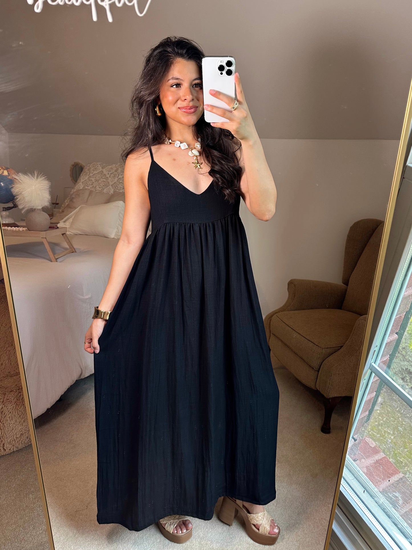 Black Flowy Maxi Dress