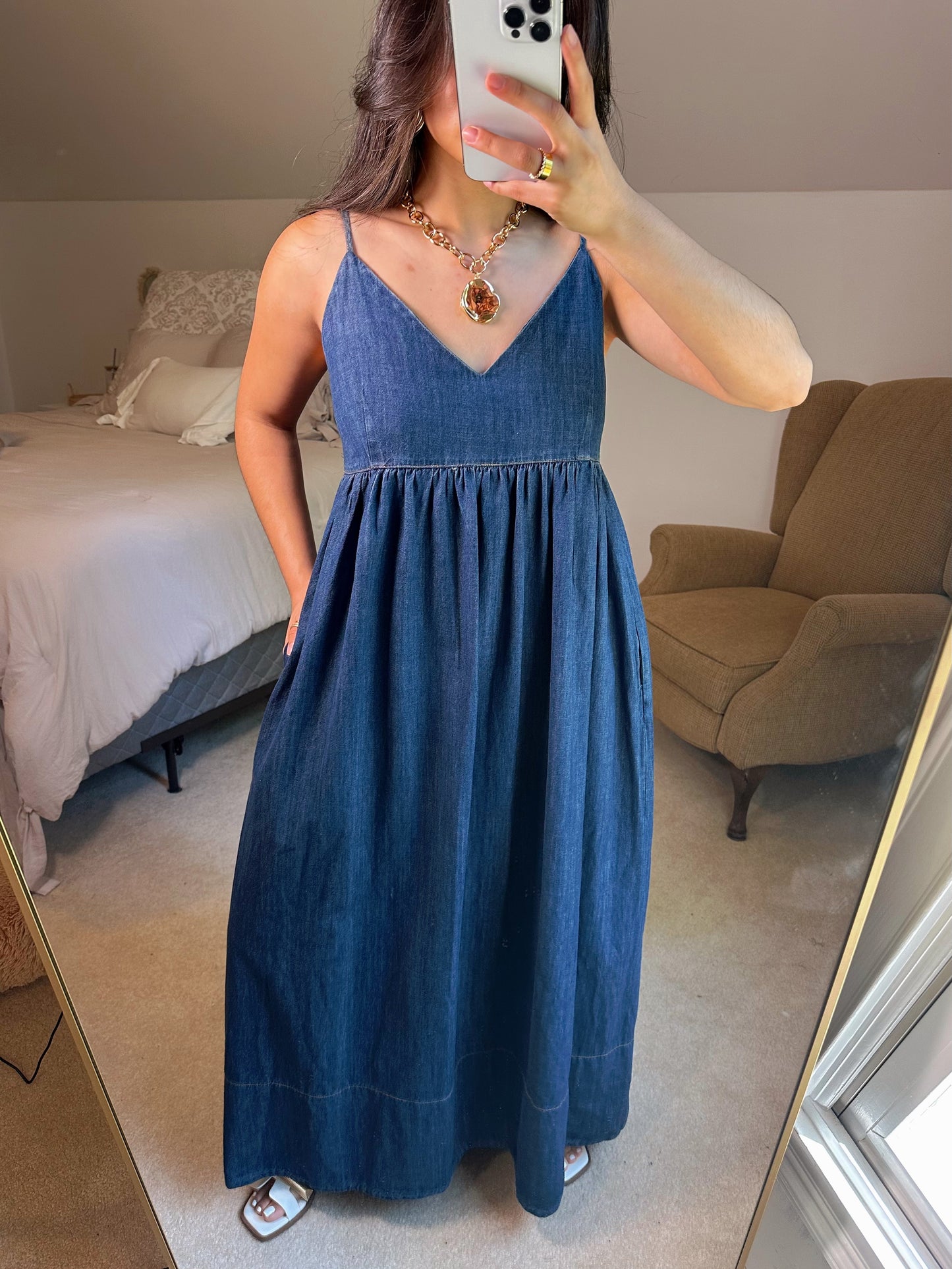 Everyday Dark Denim Maxi Dress