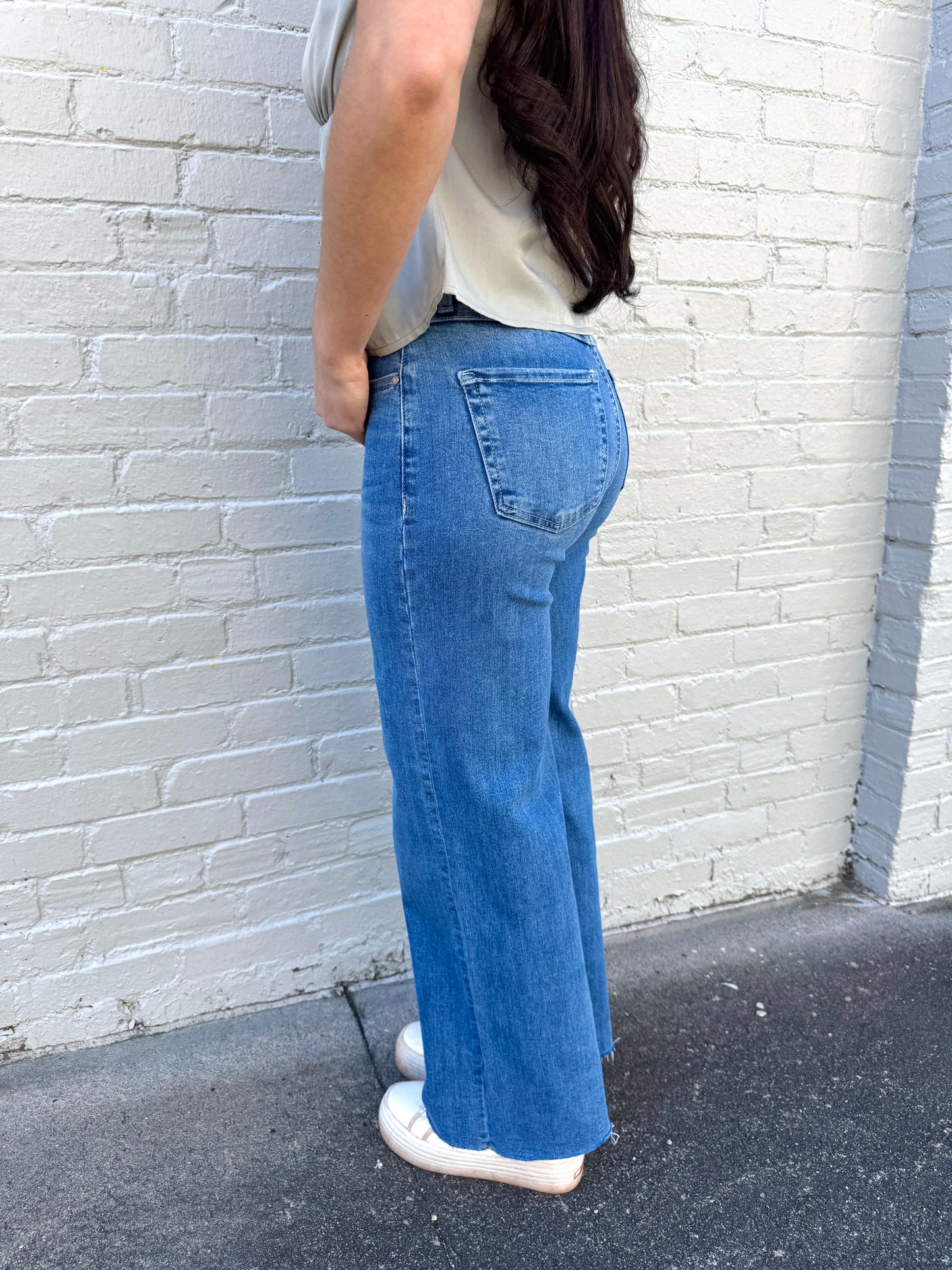 Medium Wash Straight Leg Jeans