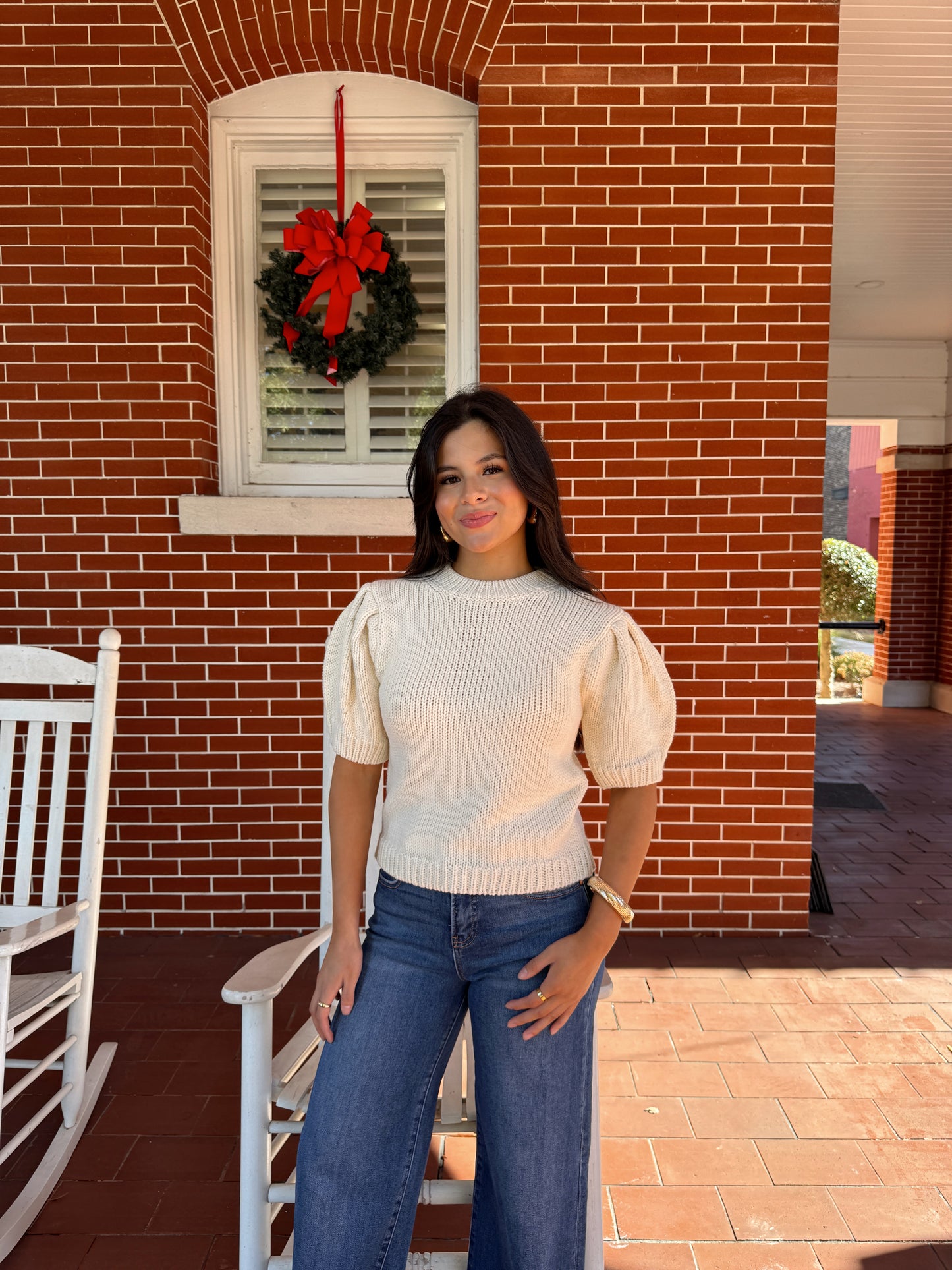 Beige Knit Sweater Top