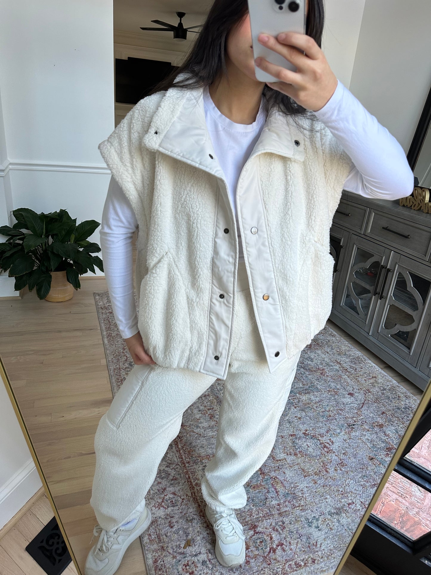 Ivory Oversized Sherpa Vest