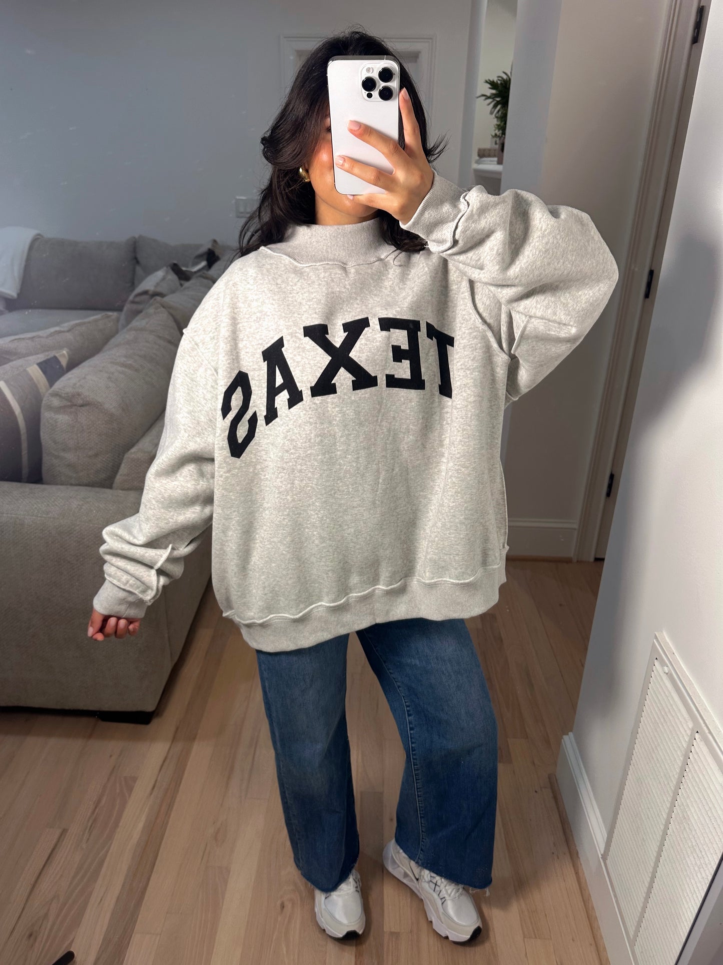 TX Reversible Oversized Mockneck Sweatshirt