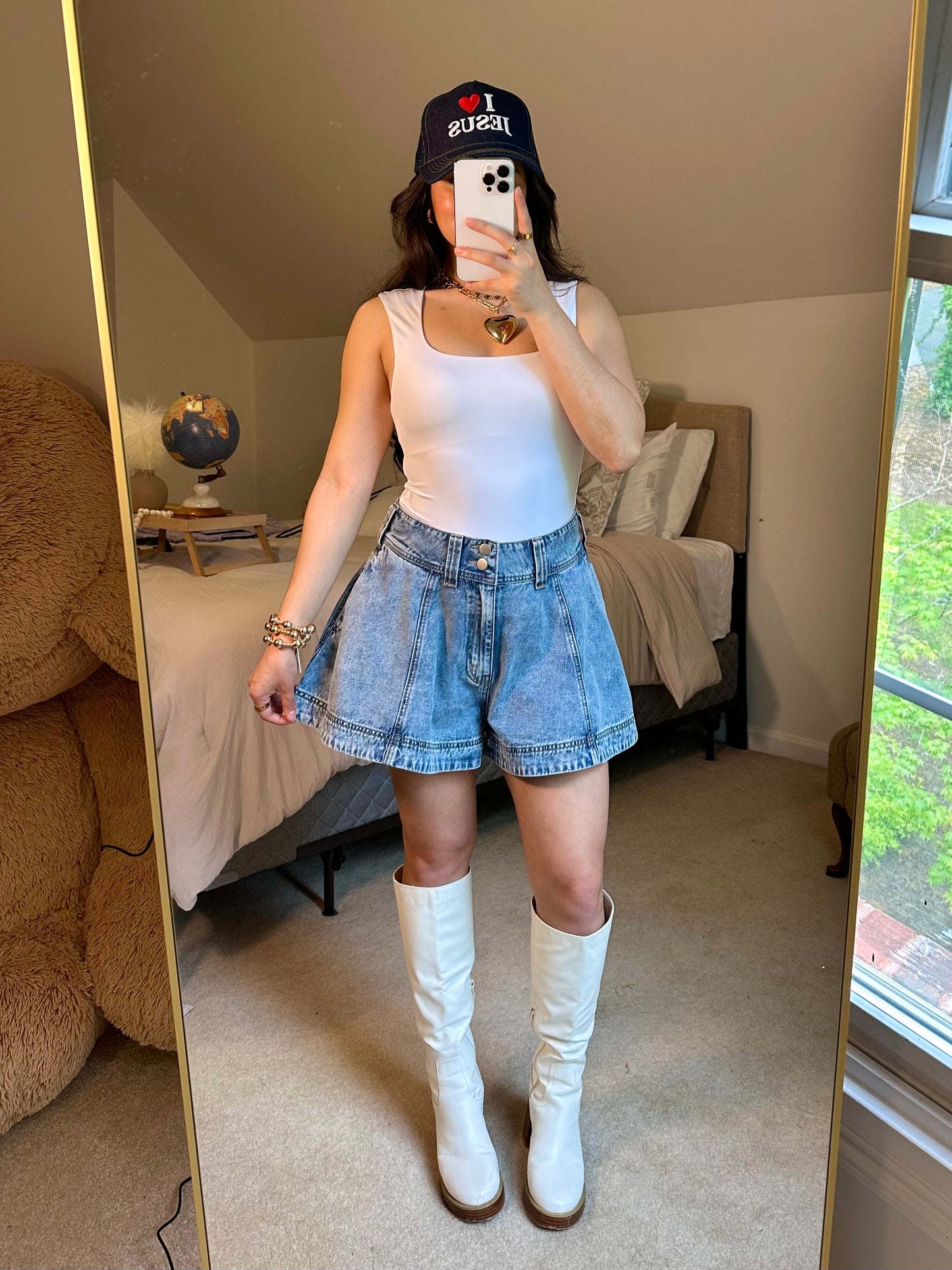 Flare Oversized Denim Shorts