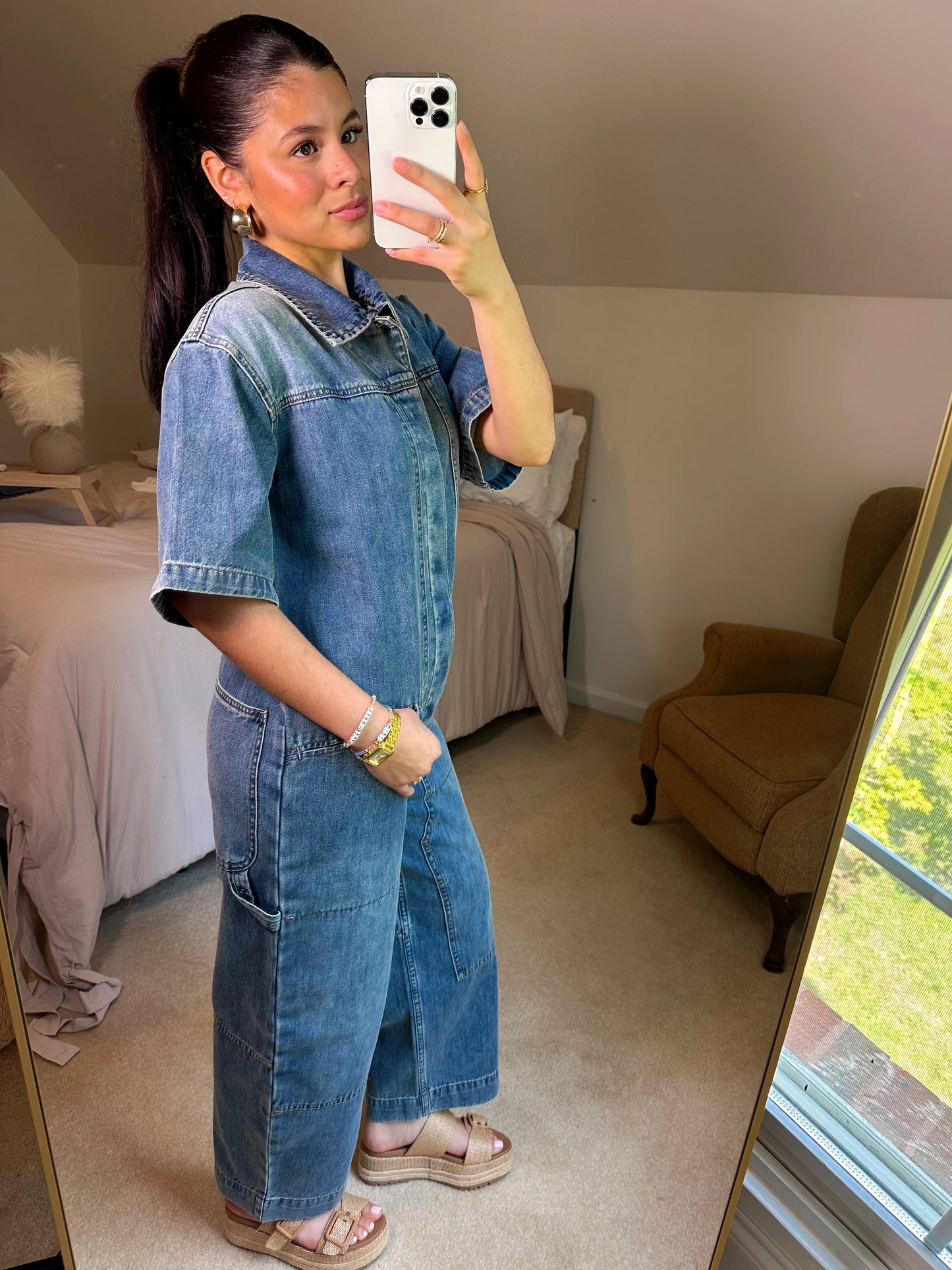 Cargo Oversized Denim Jumpsuit