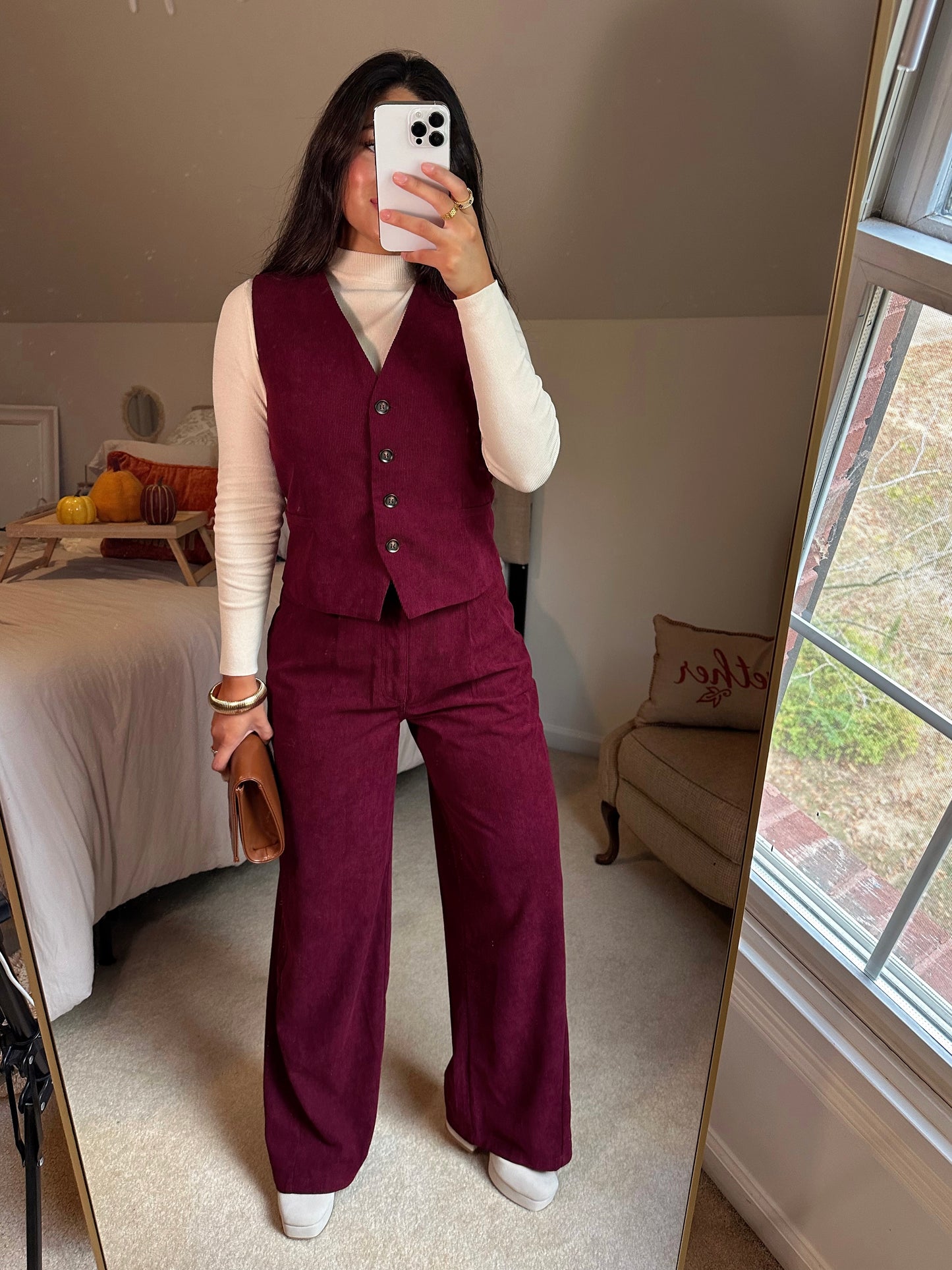 Wine Corduroy Set