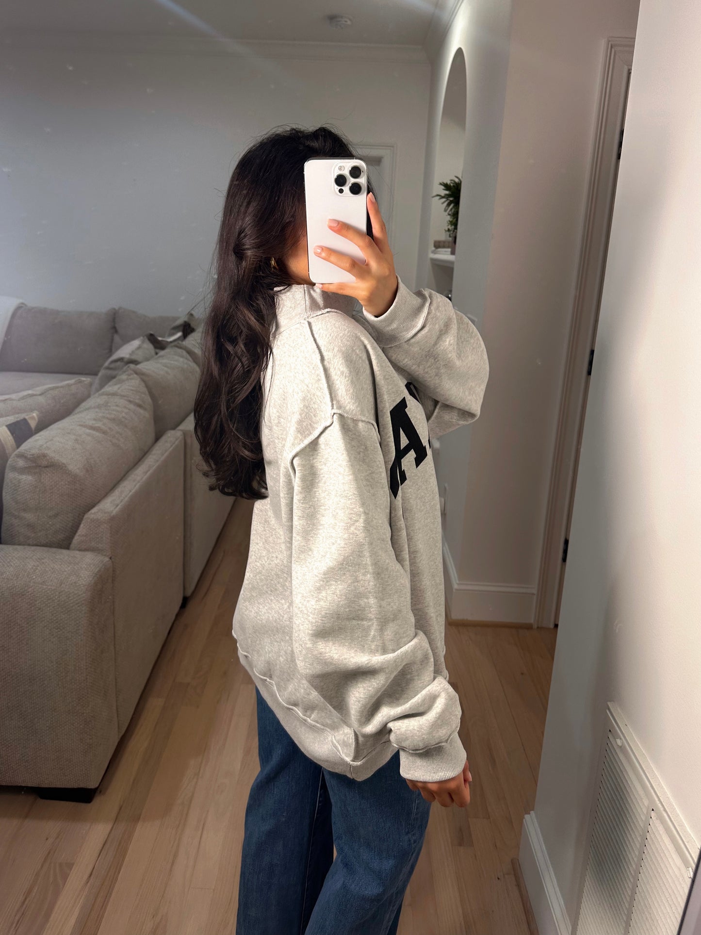 TX Reversible Oversized Mockneck Sweatshirt