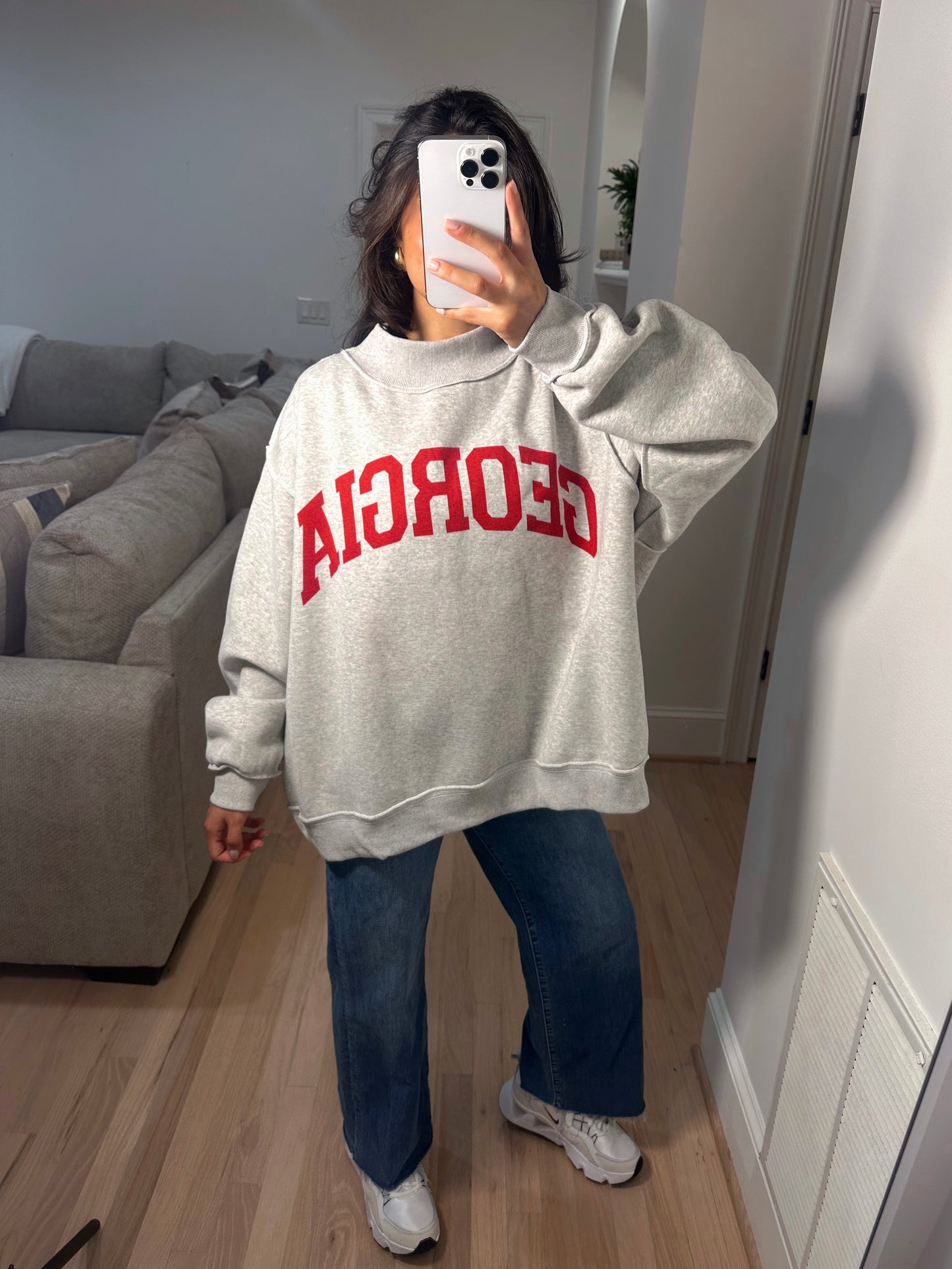 GA Reversible Oversized Mockneck Sweatshirt