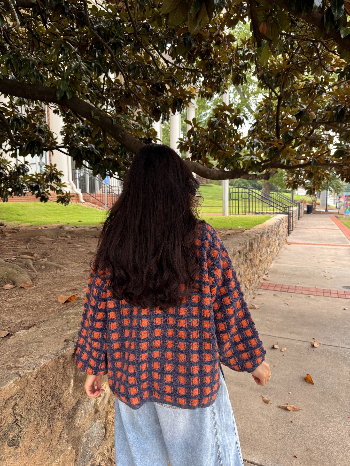 Bonfire Nights Orange & Navy Sweater