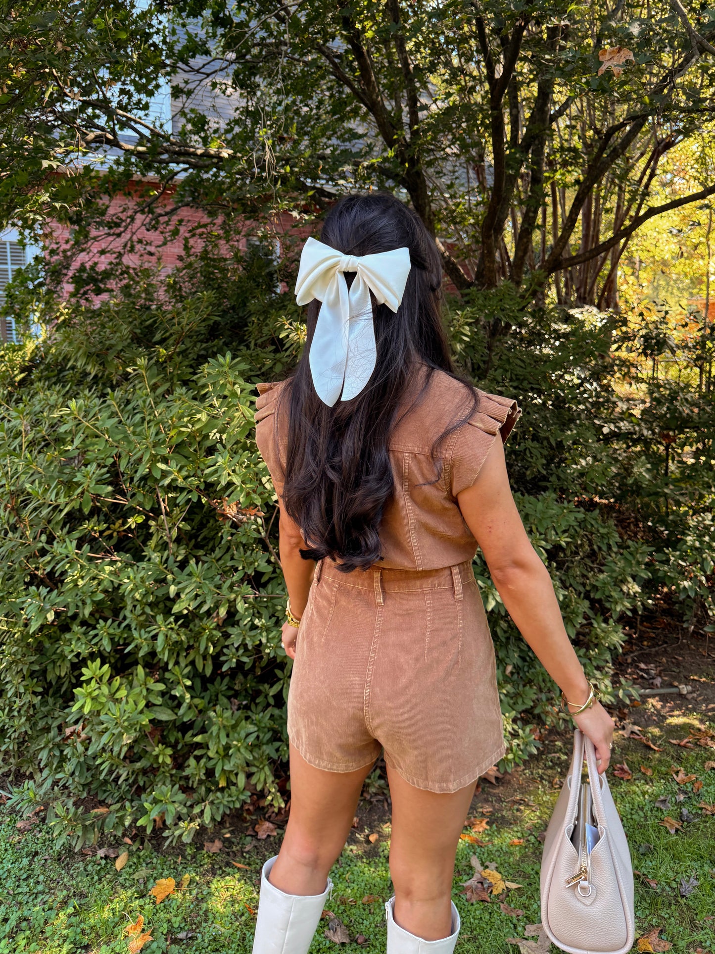 Pecan Pie Corduroy Romper