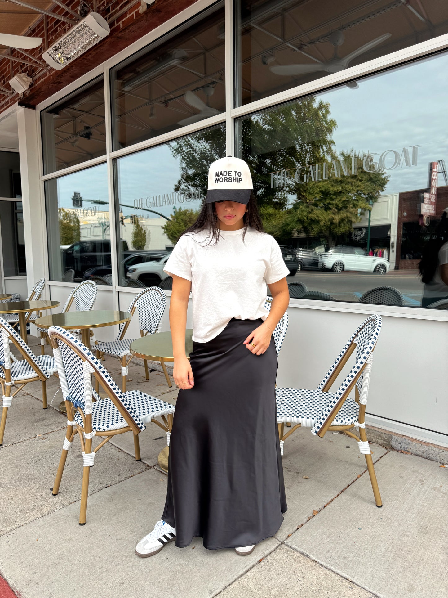 Black Satin Slip Skirt