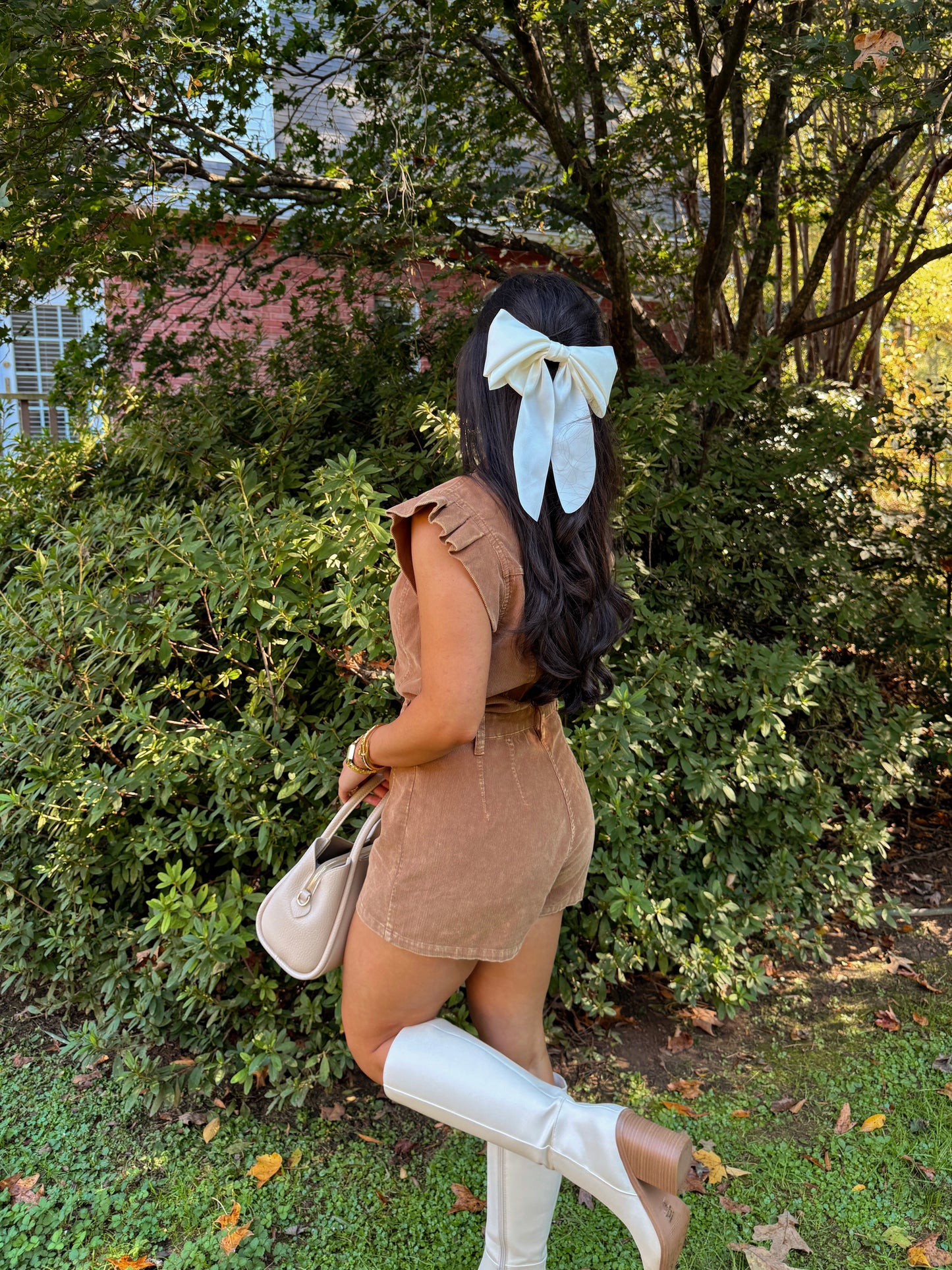 Pecan Pie Corduroy Romper