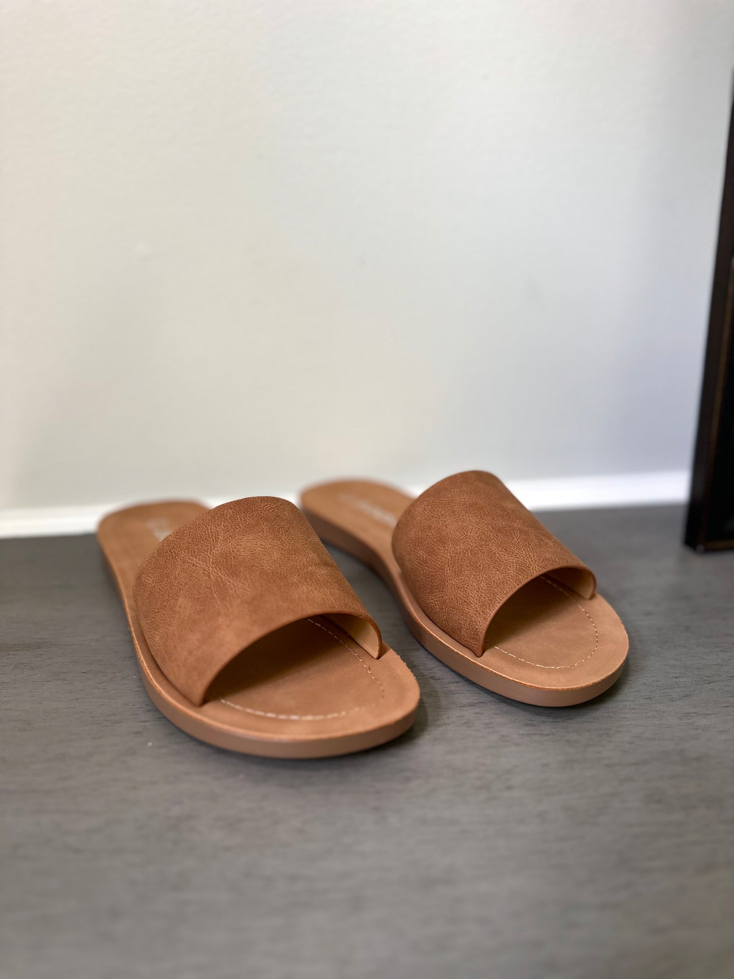 Tan Slip-On Sandals