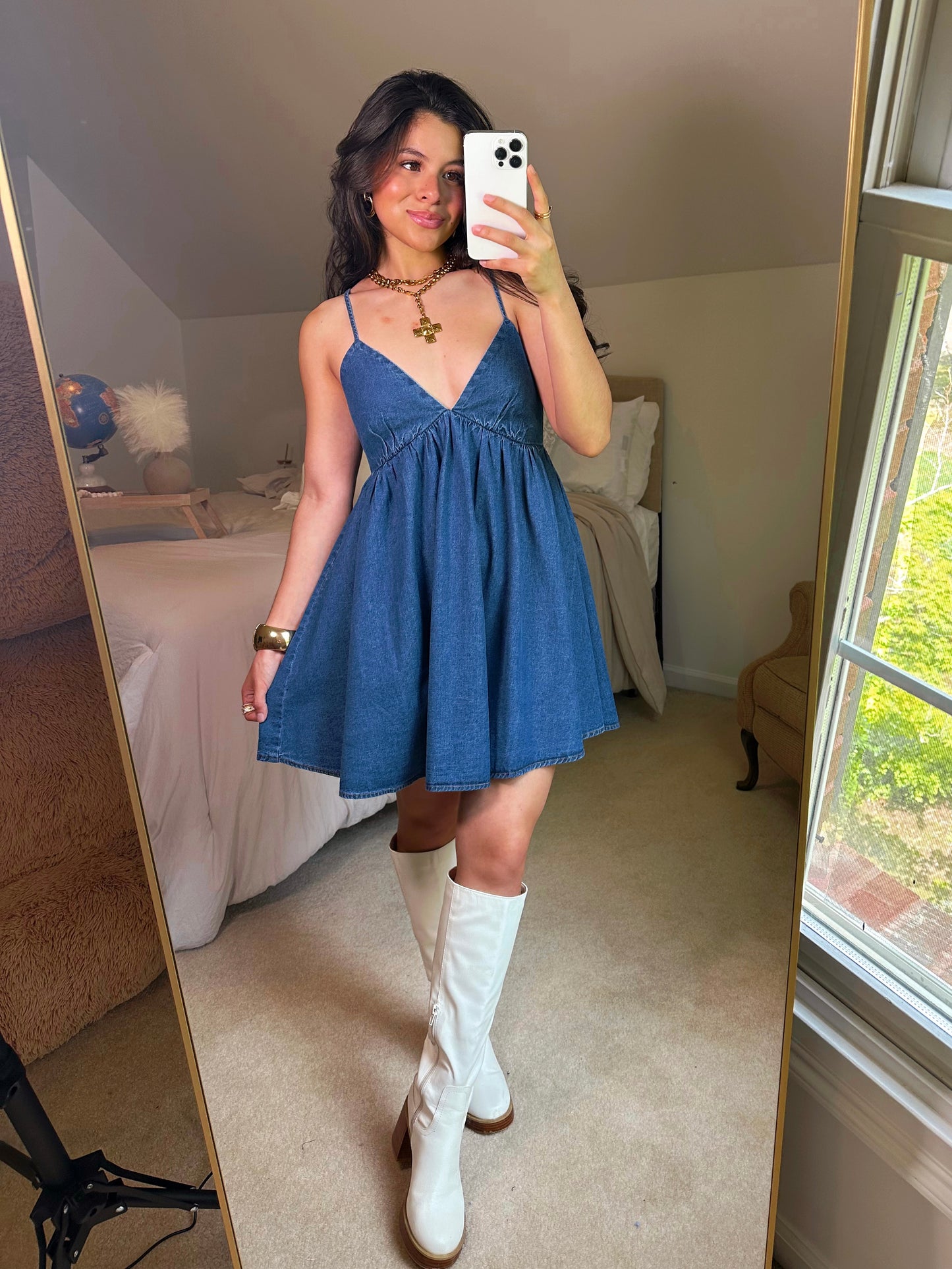 Denim Babydoll Dress