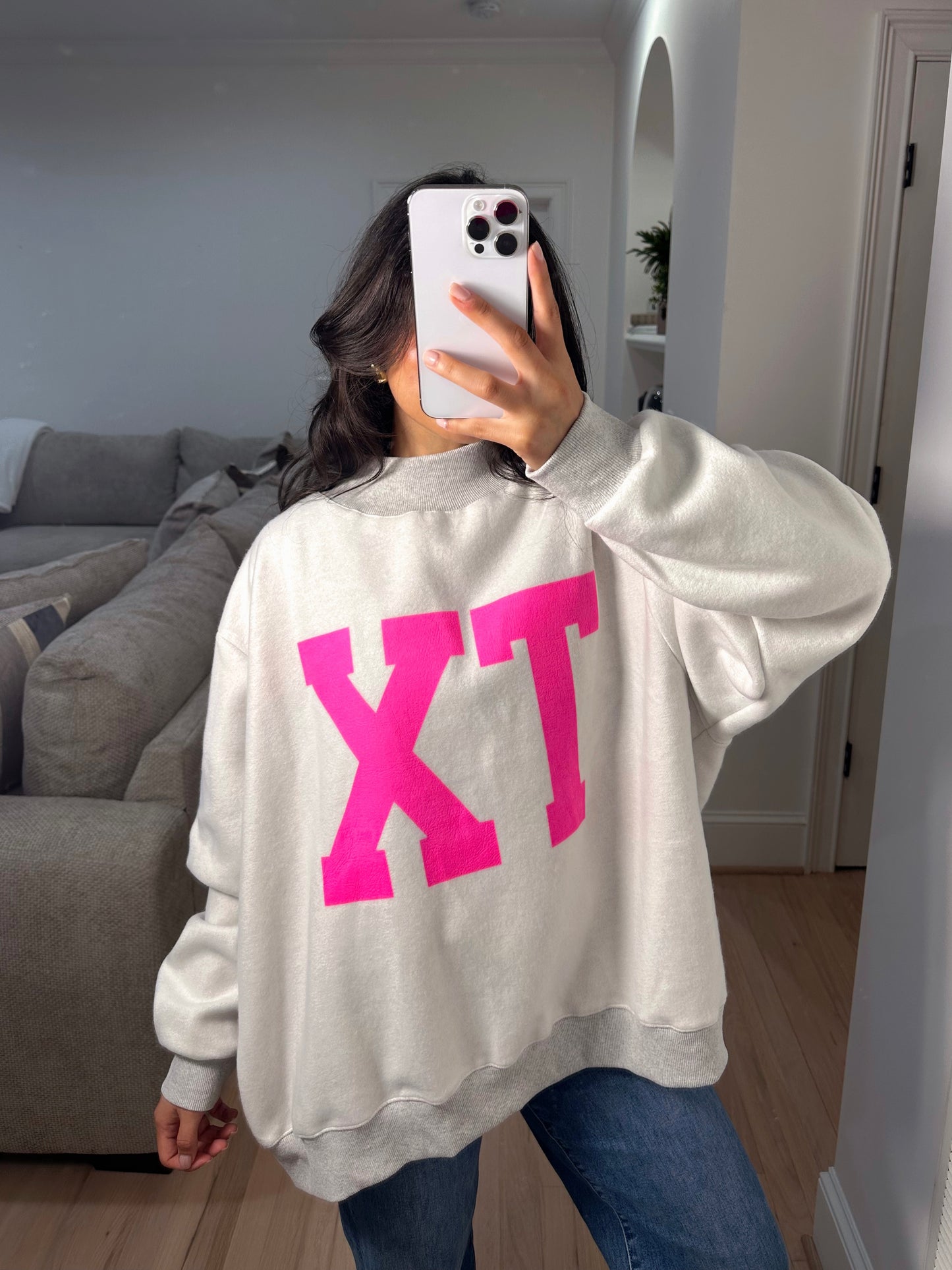 TX Reversible Oversized Mockneck Sweatshirt