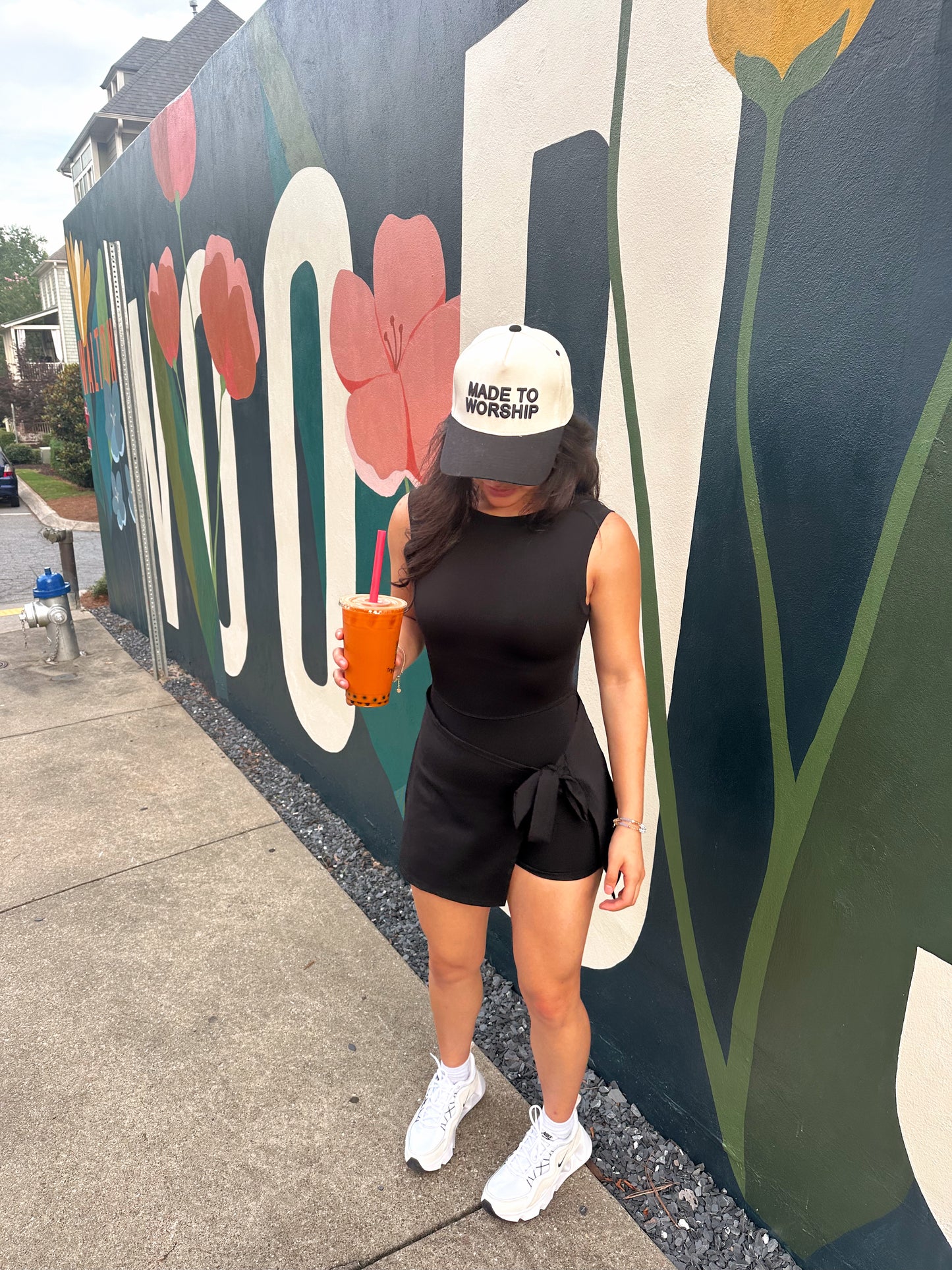 Black Wrap Active Romper