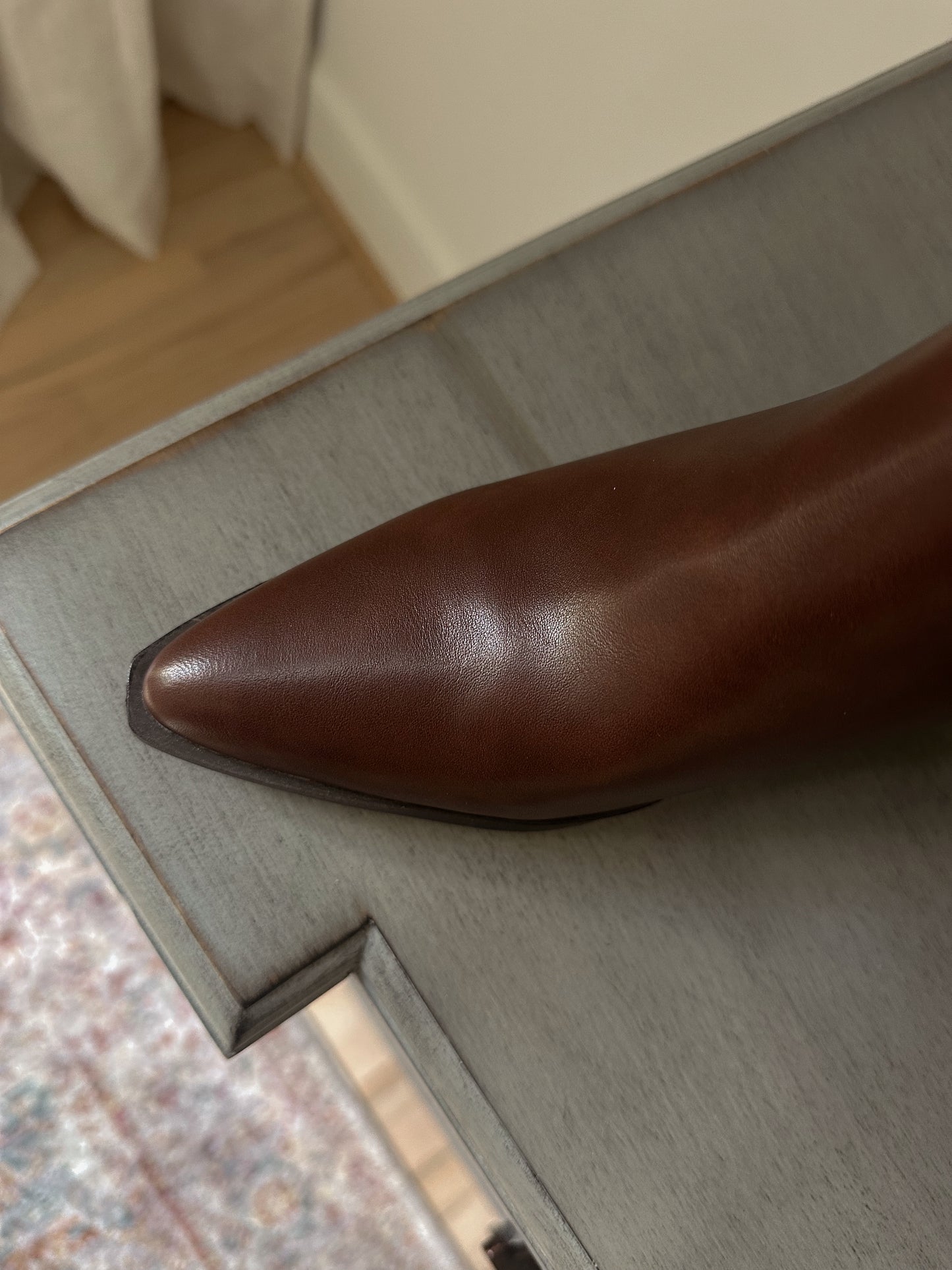 Brown Pointed Toe Knee-High Boot