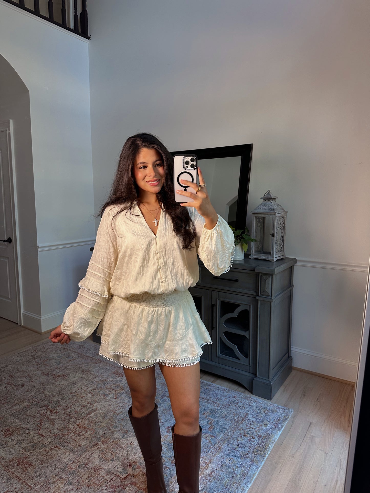 Chai Latte Ruffle Romper