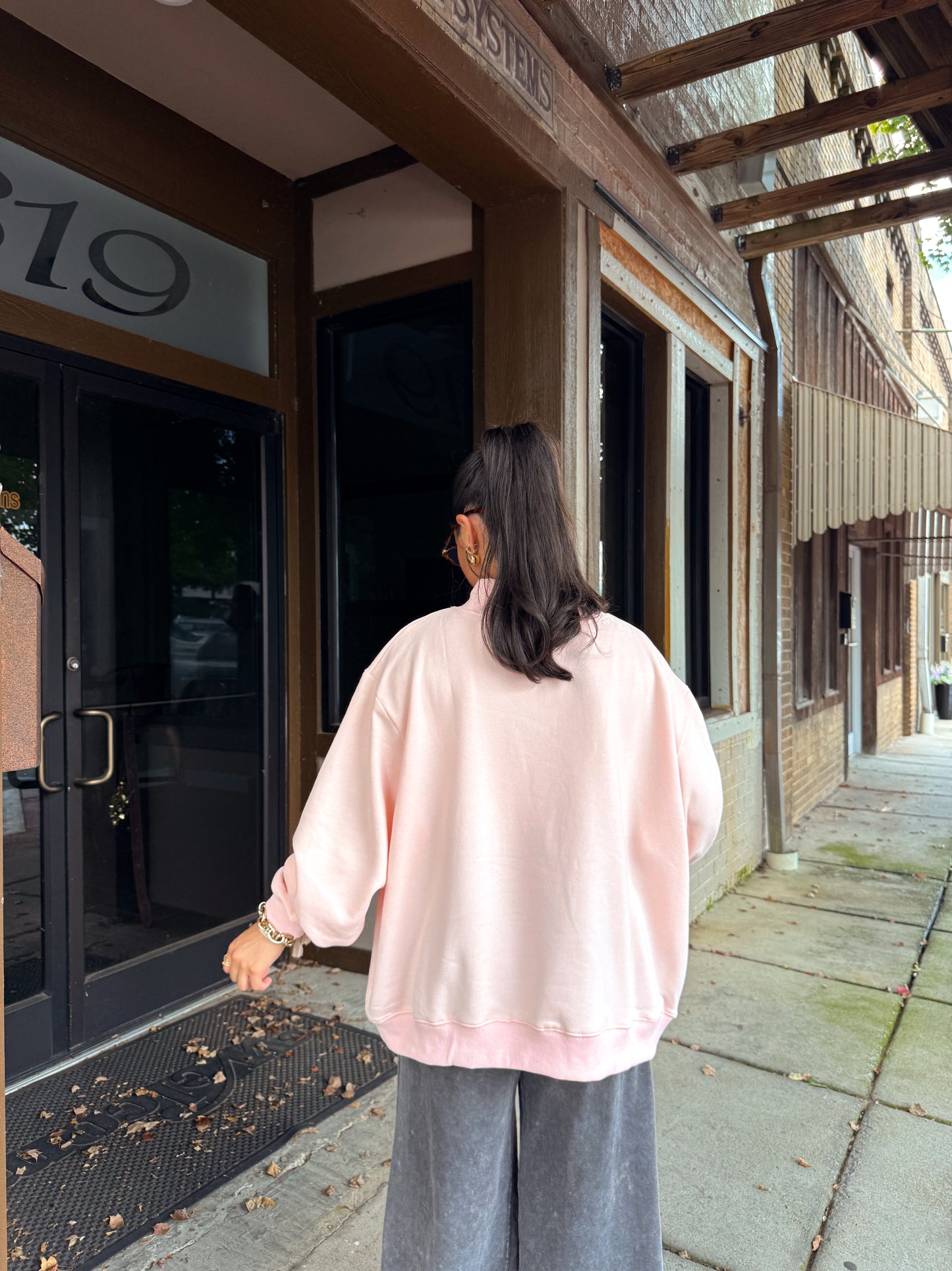 Blessed Baby Pink Oversized Mockneck Sweater