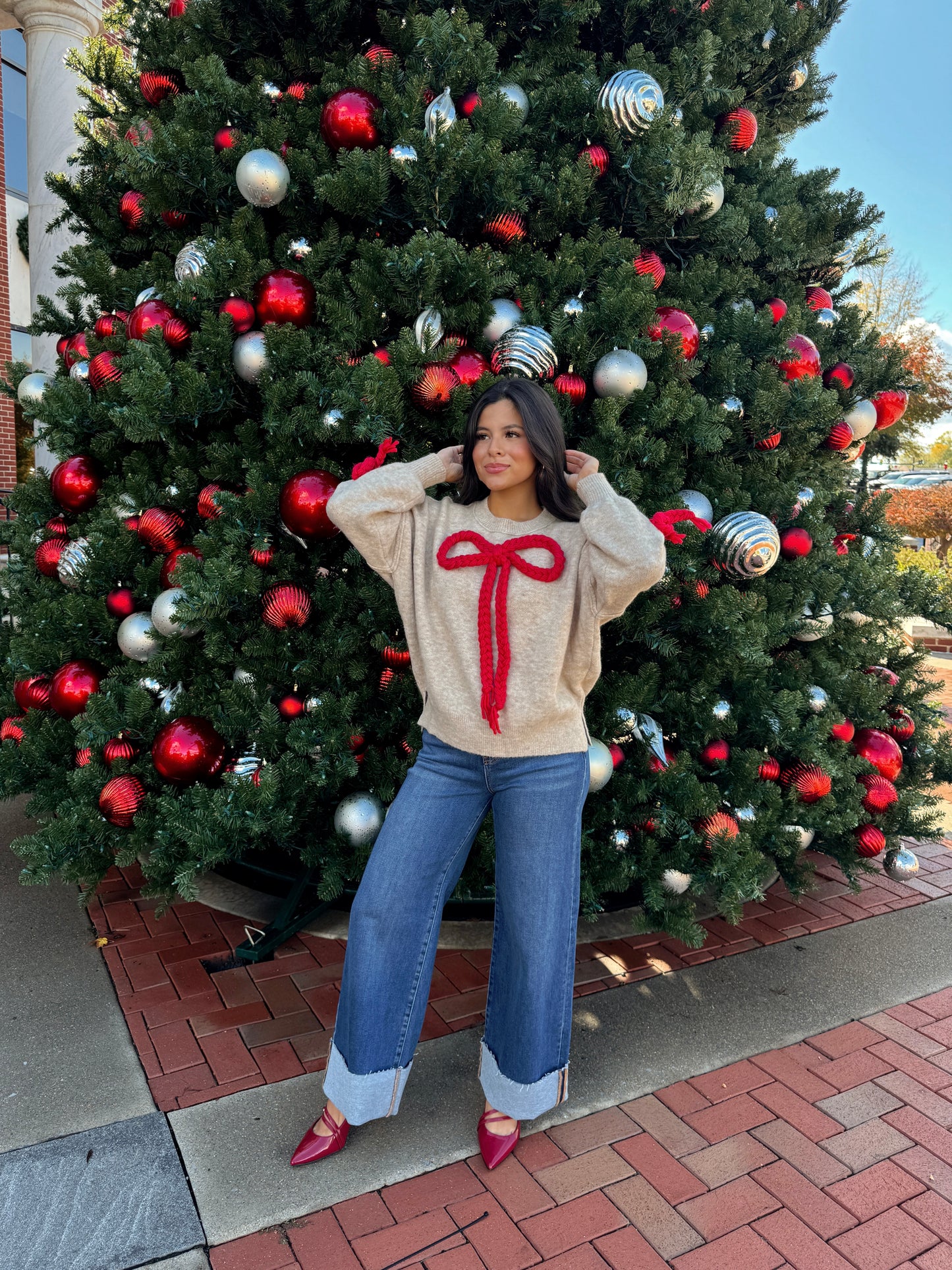 Red Bow Sweater