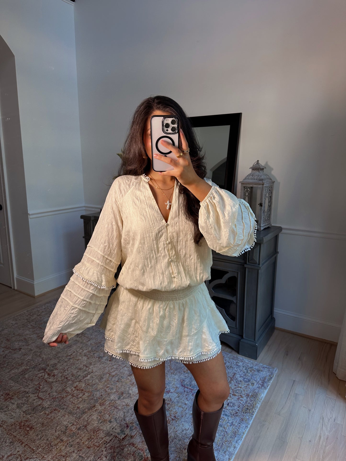 Chai Latte Ruffle Romper