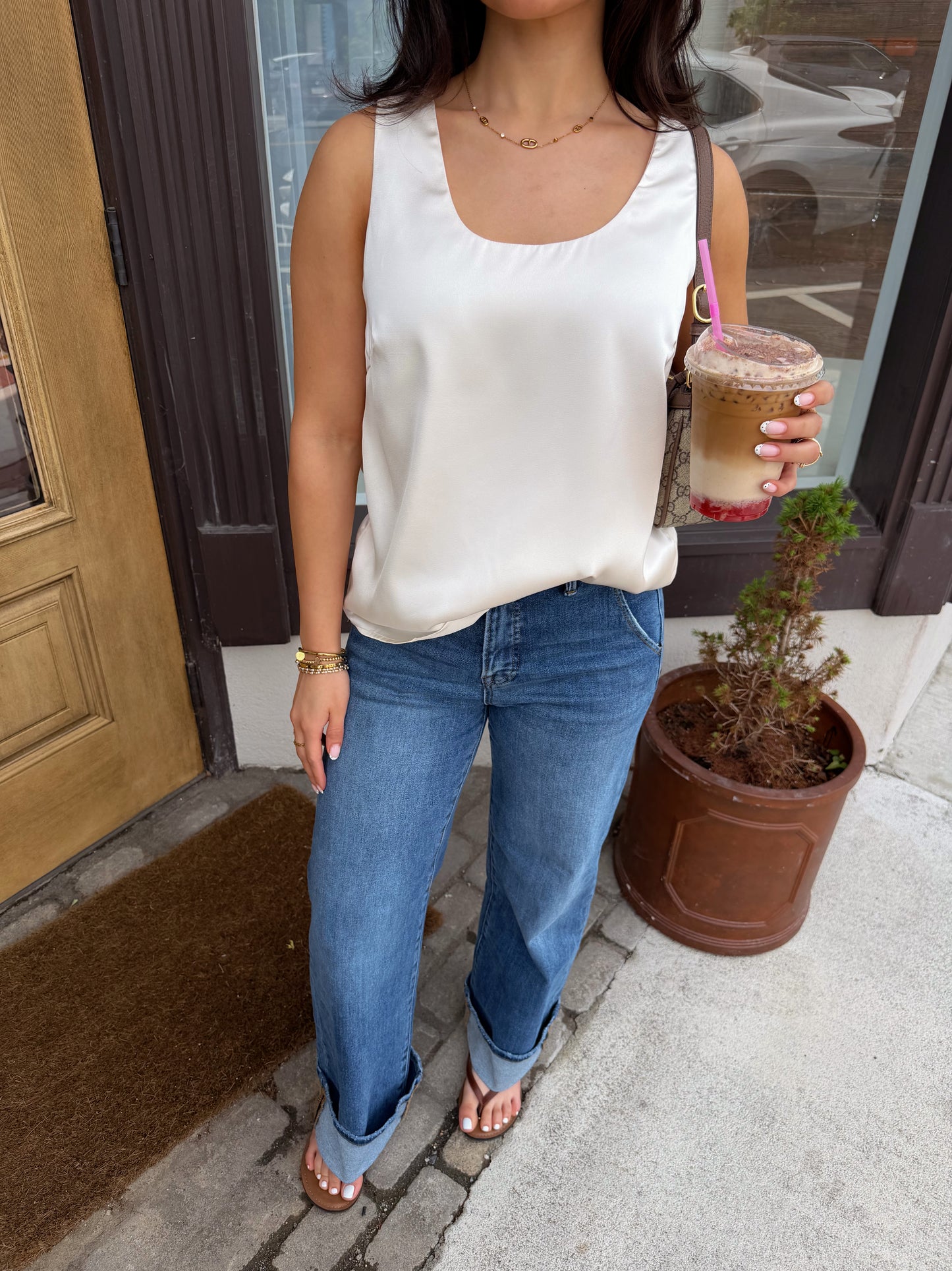 Signature Straight Leg Cuff Jeans