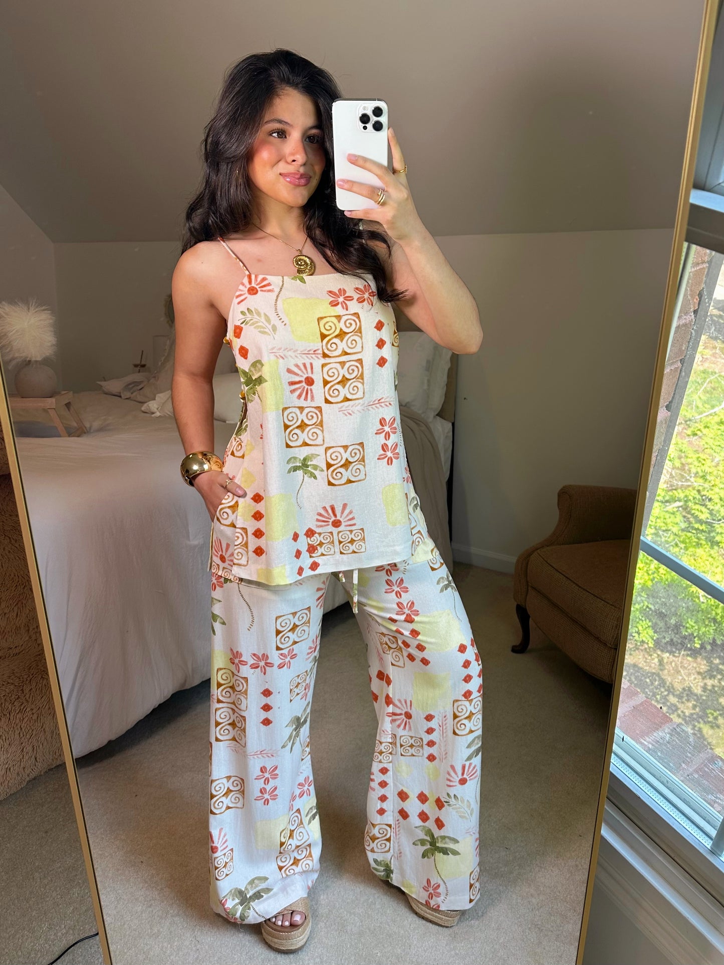 Island Time Printed Top & Pants Set