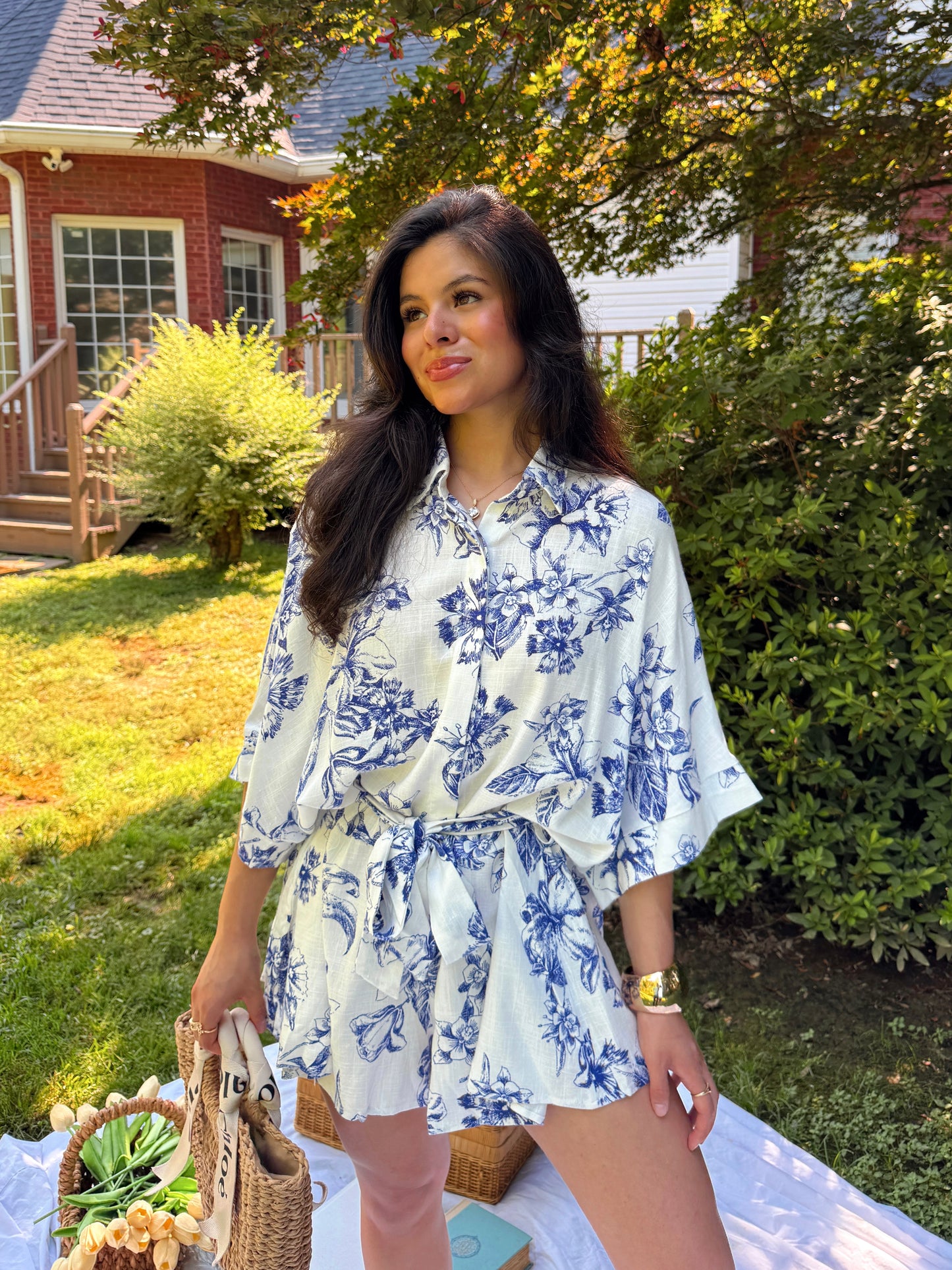 Blue Garden Romper