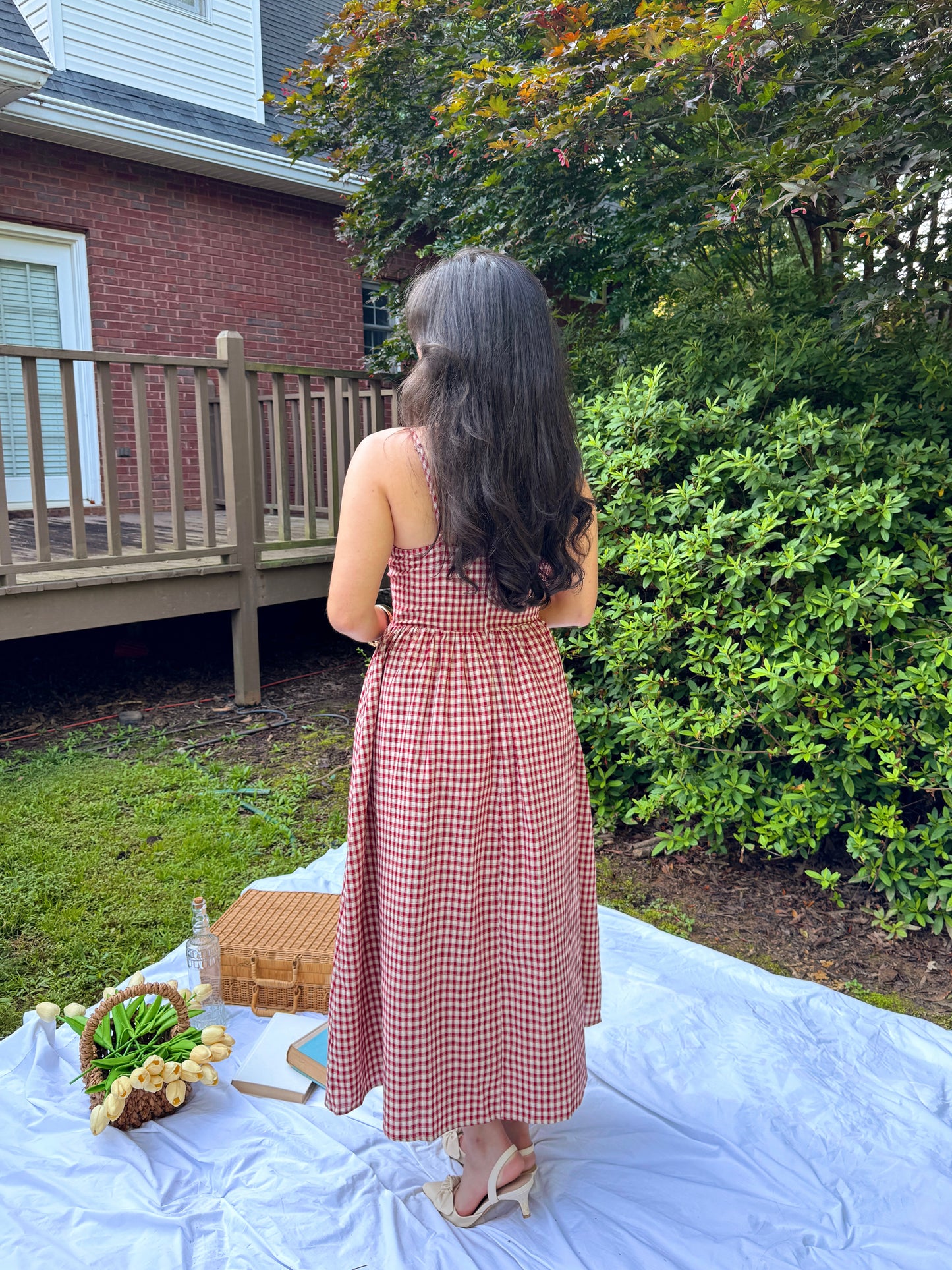 Red Gingham Cottage Dress